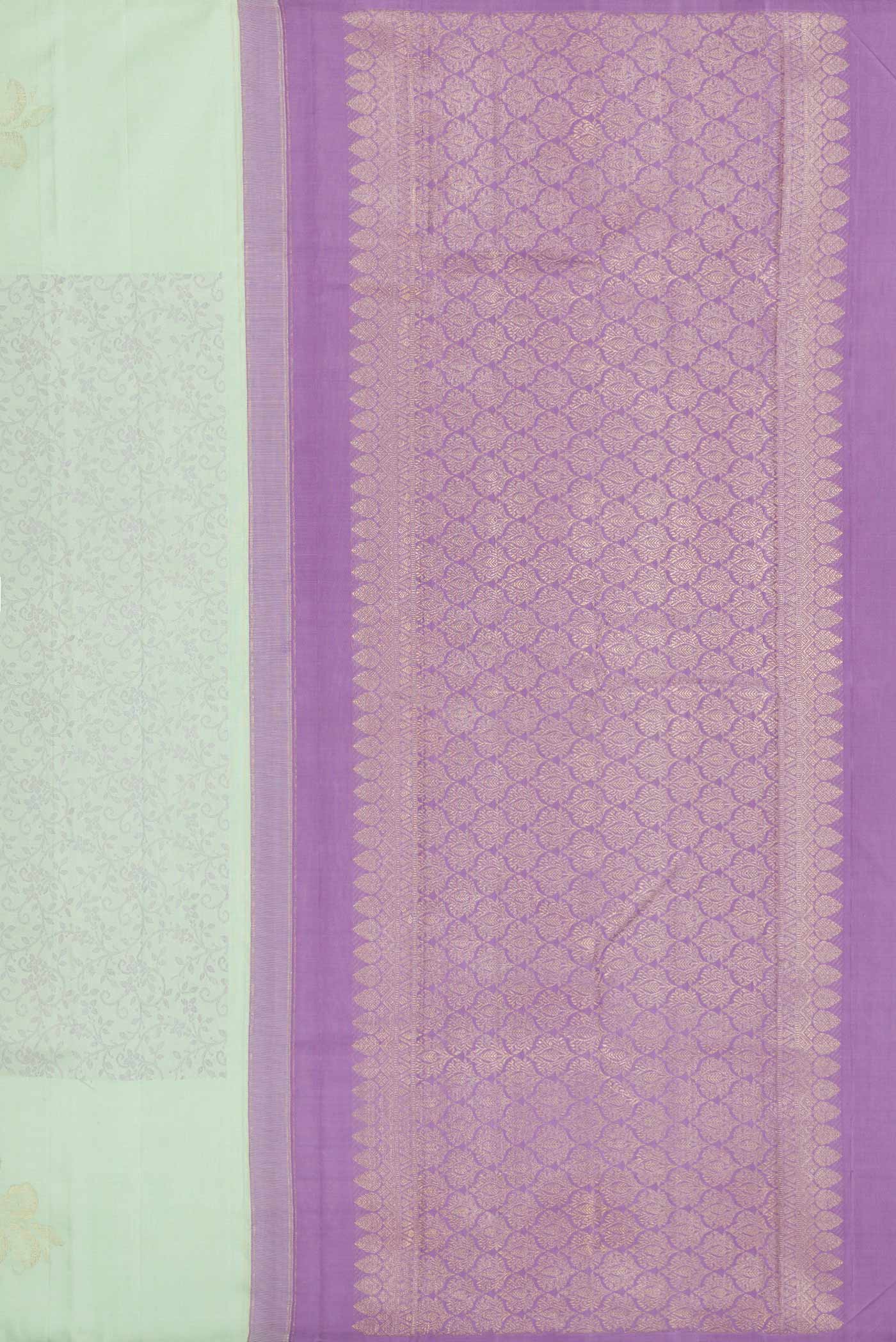Pista Green Dual Tone Kanjivaram Silk Saree - Image 7