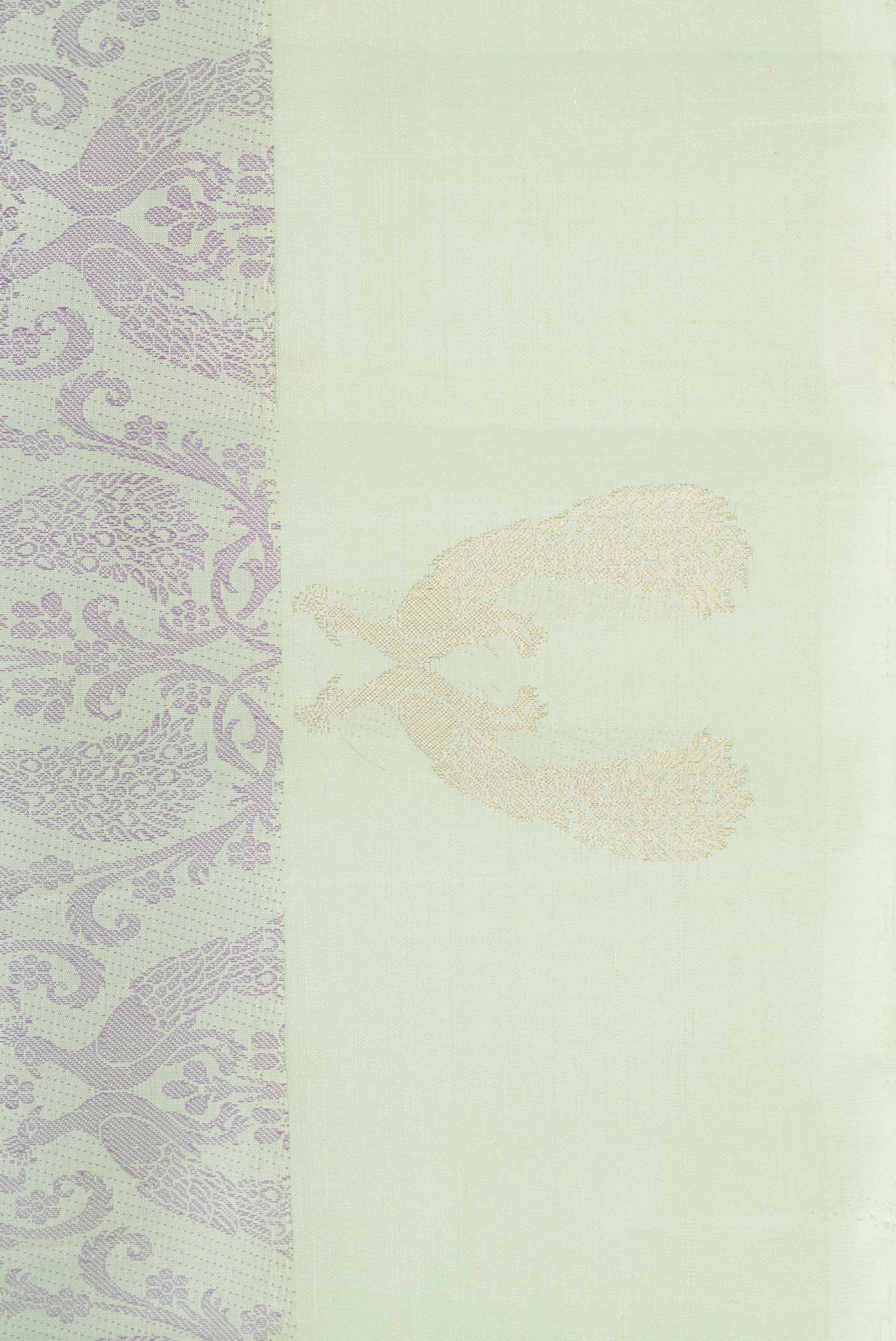Pista Green Dual Tone Kanjivaram Silk Saree - Image 3
