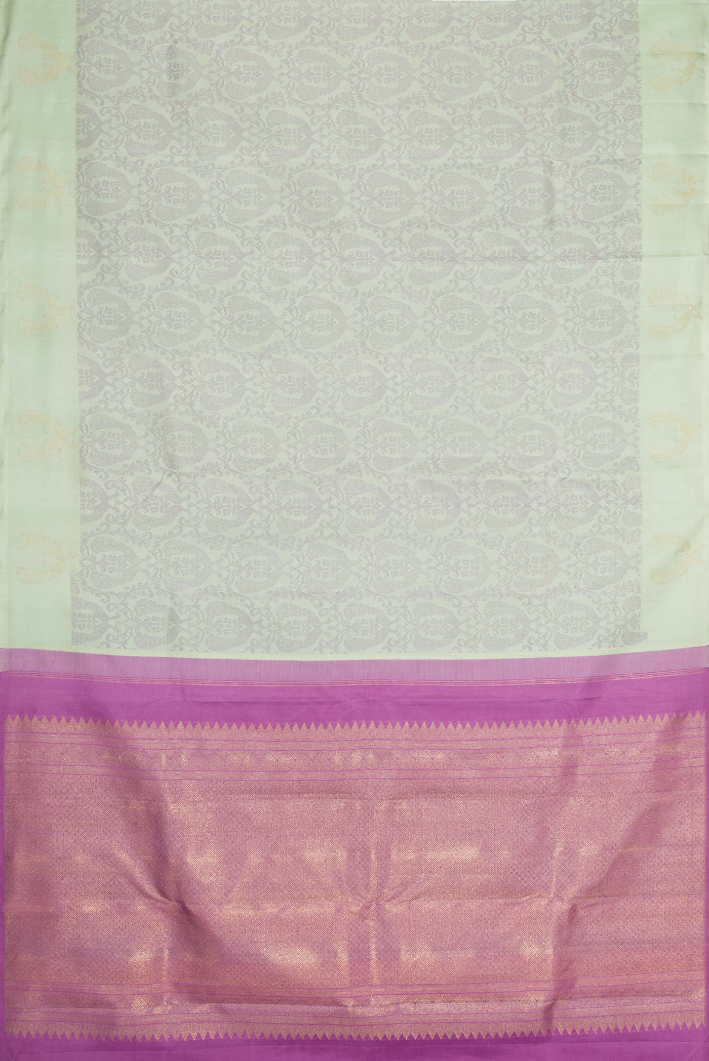 Pista Green Dual Tone Kanjivaram Silk Saree - Image 6