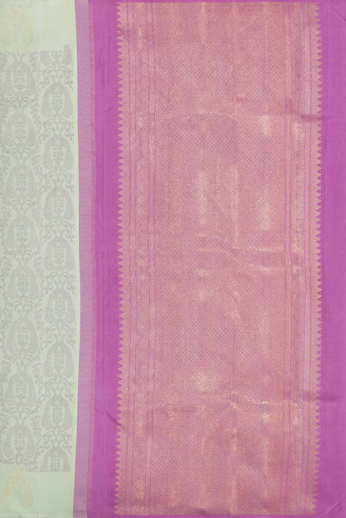 Pista Green Dual Tone Kanjivaram Silk Saree - Image 7