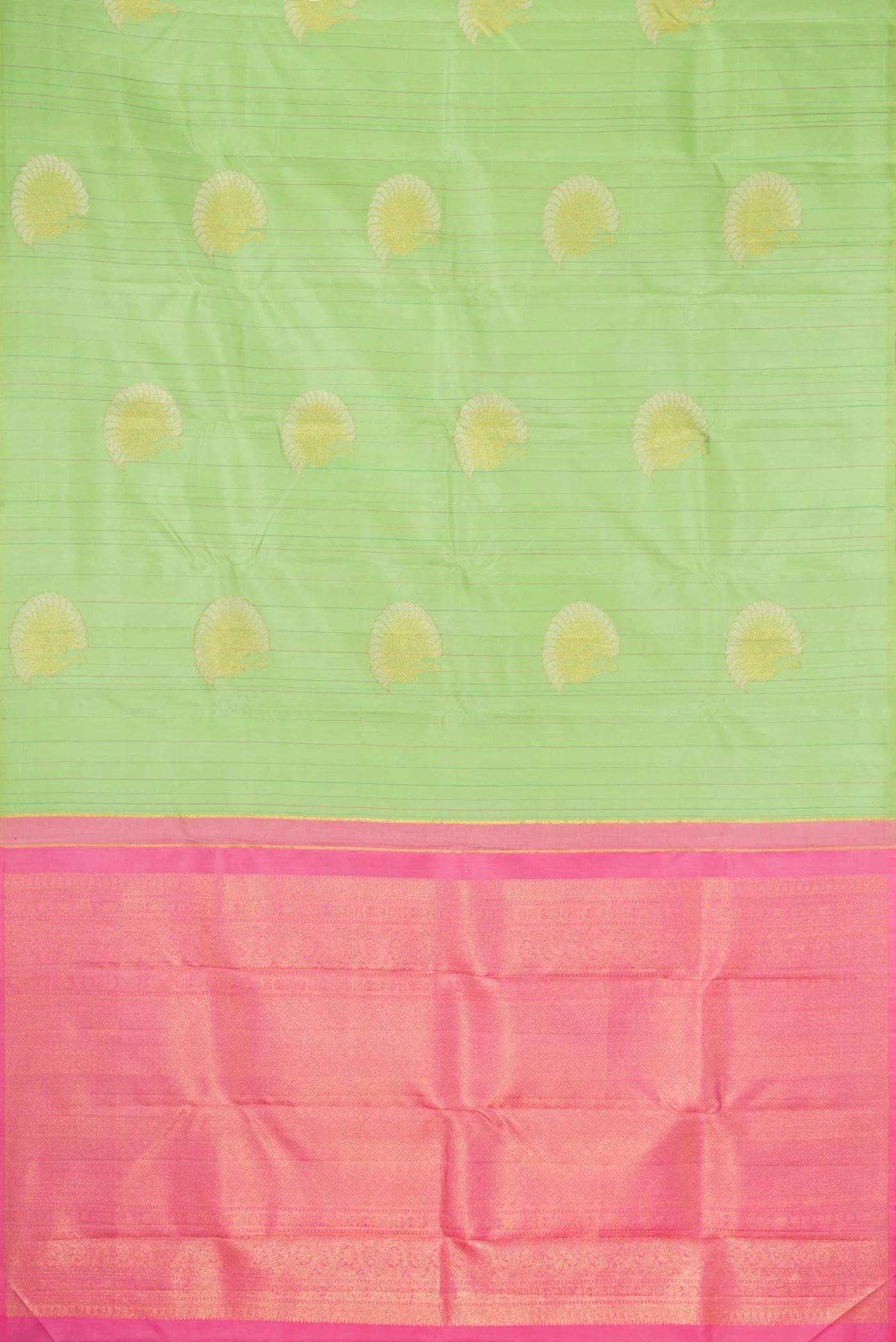 Pista Green Dual Tone Kanjivaram Silk Saree - Image 5