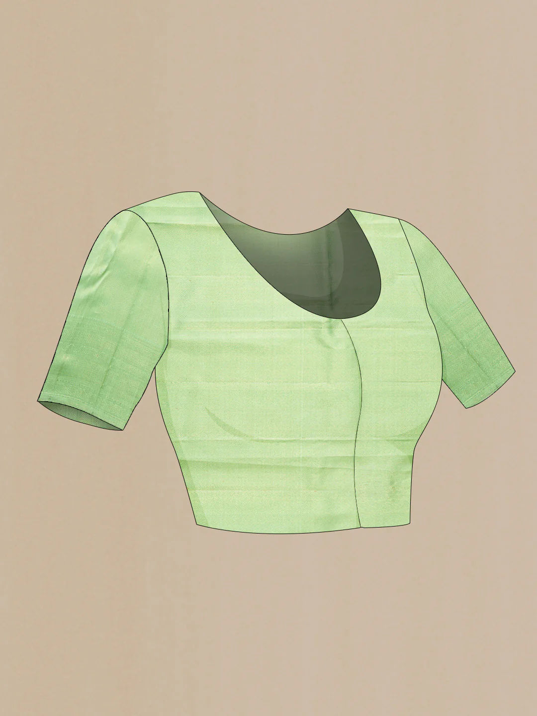 Pista Green Dual Tone Kanchipuram Silk Saree - Image 5
