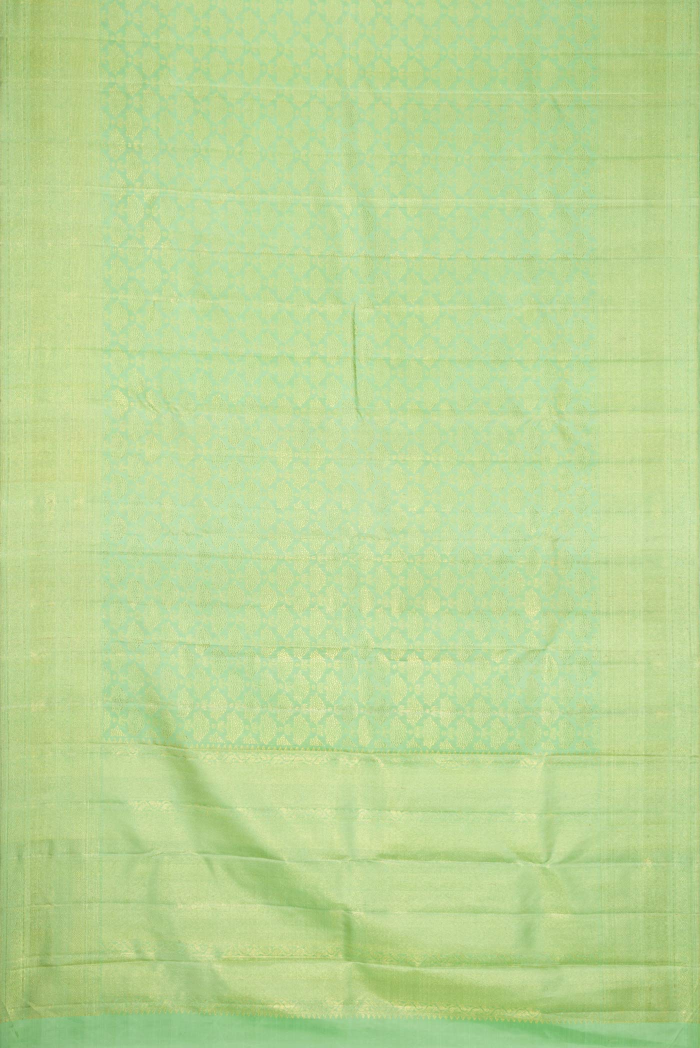 Pista Green Dual Tone Kanchipuram Silk Saree - Image 6