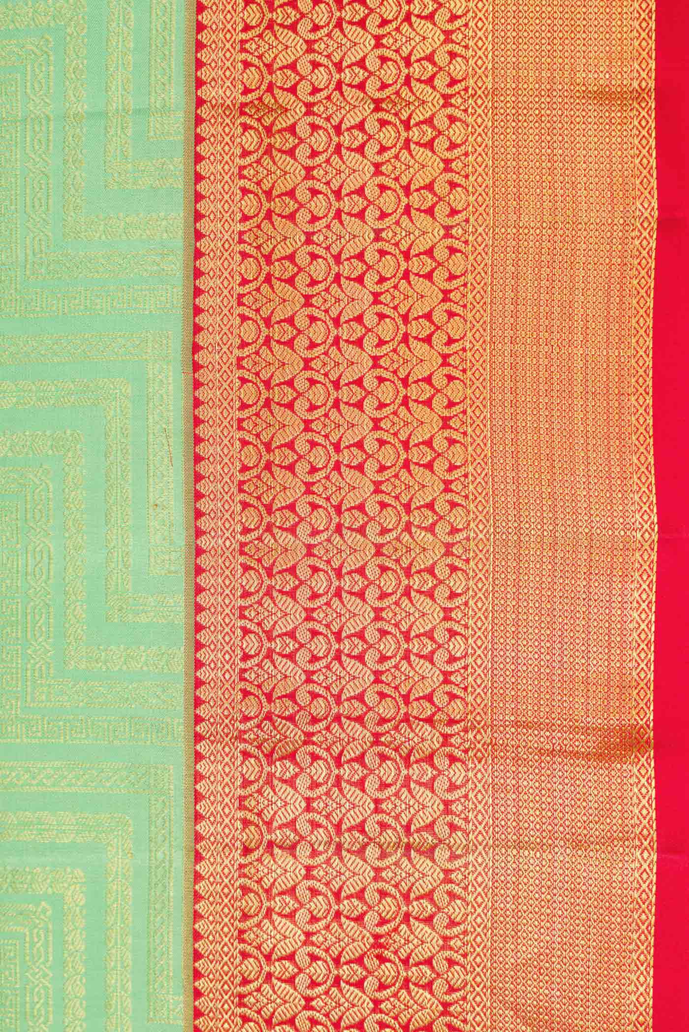 Sea Green Kanchipuram Silk Saree - Image 3