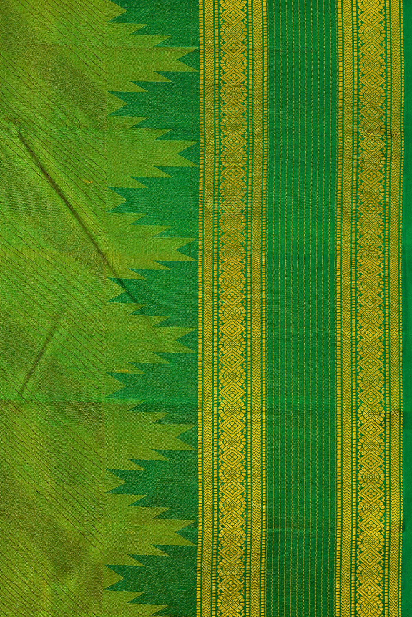 Green Kanchipuram Silk Saree - Image 3