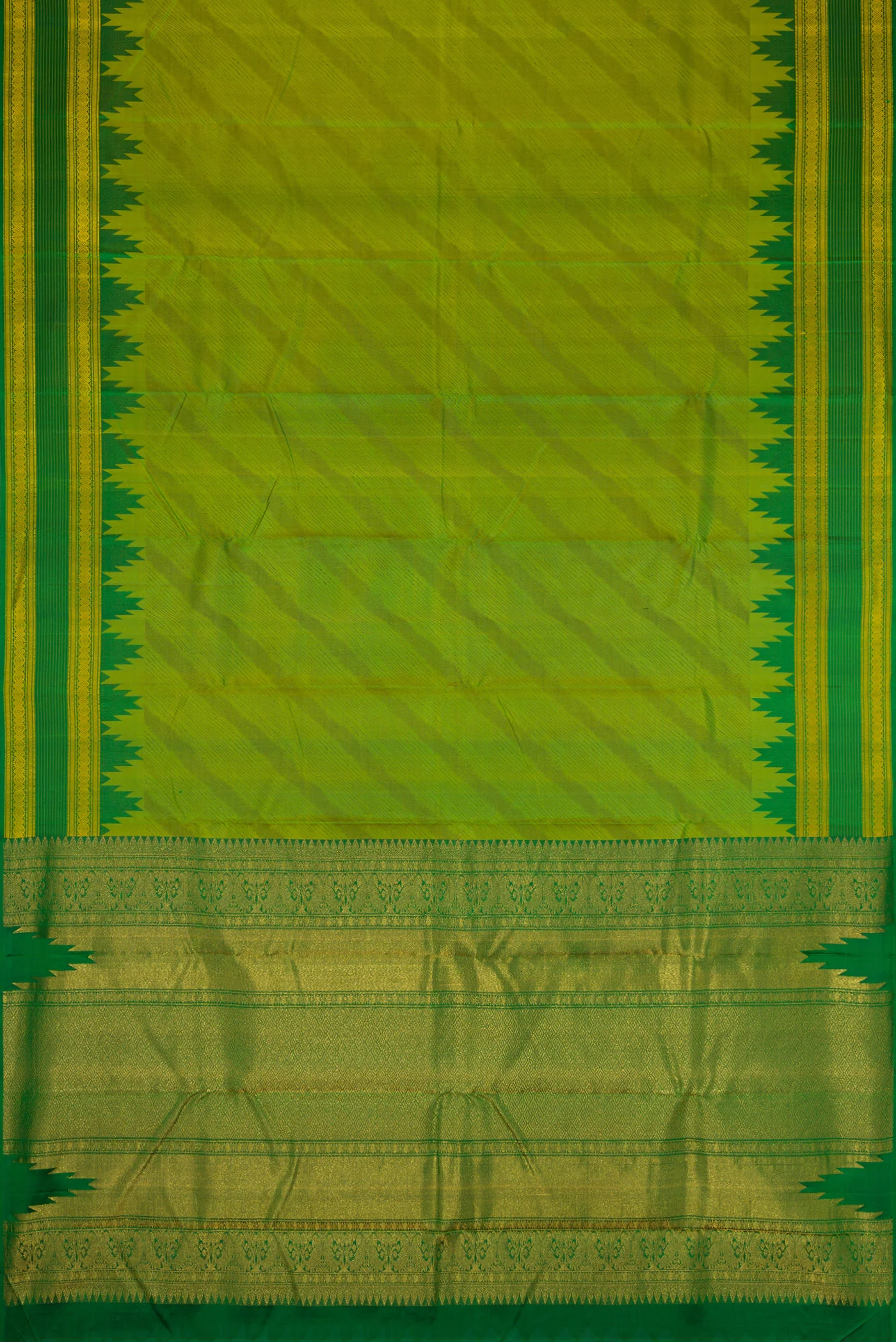 Green Kanchipuram Silk Saree - Image 6