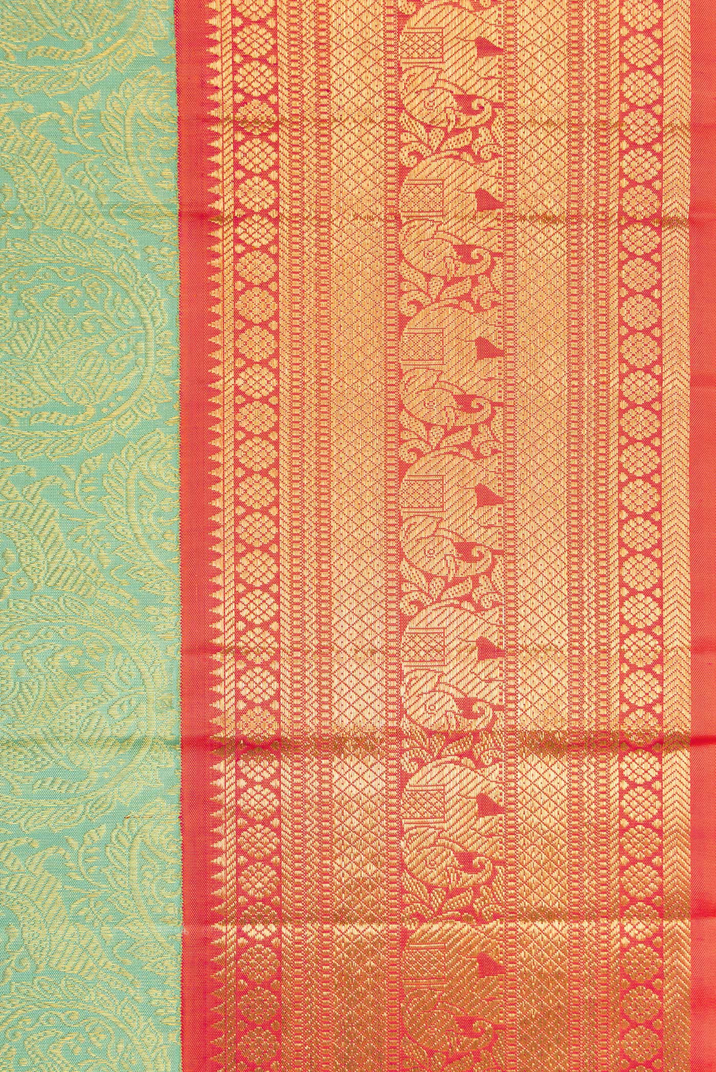 Pista Green Kanchipuram Silk Saree - Image 3