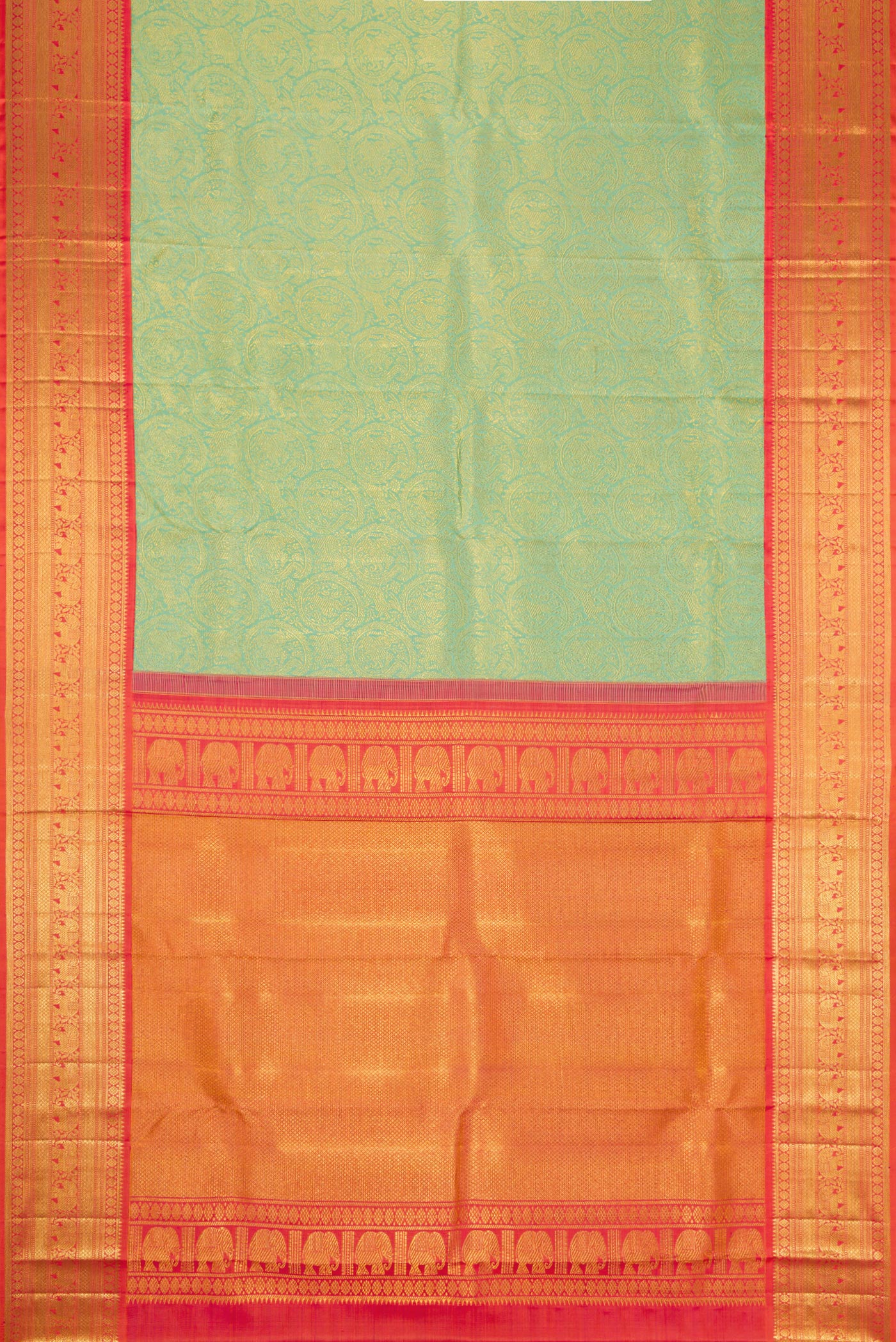 Pista Green Kanchipuram Silk Saree - Image 6