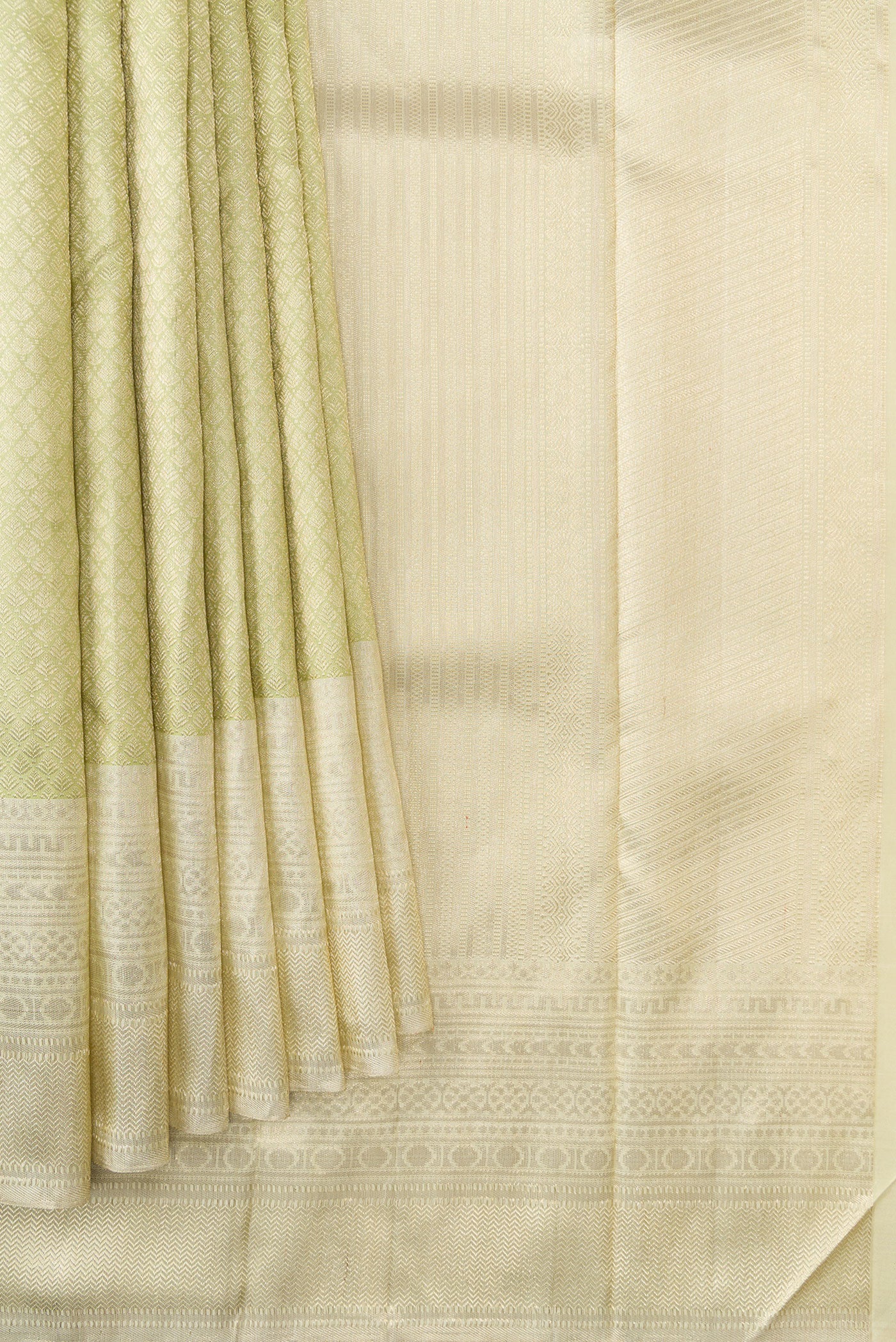 Light Green Kanchipuram Silk Saree - Image 4