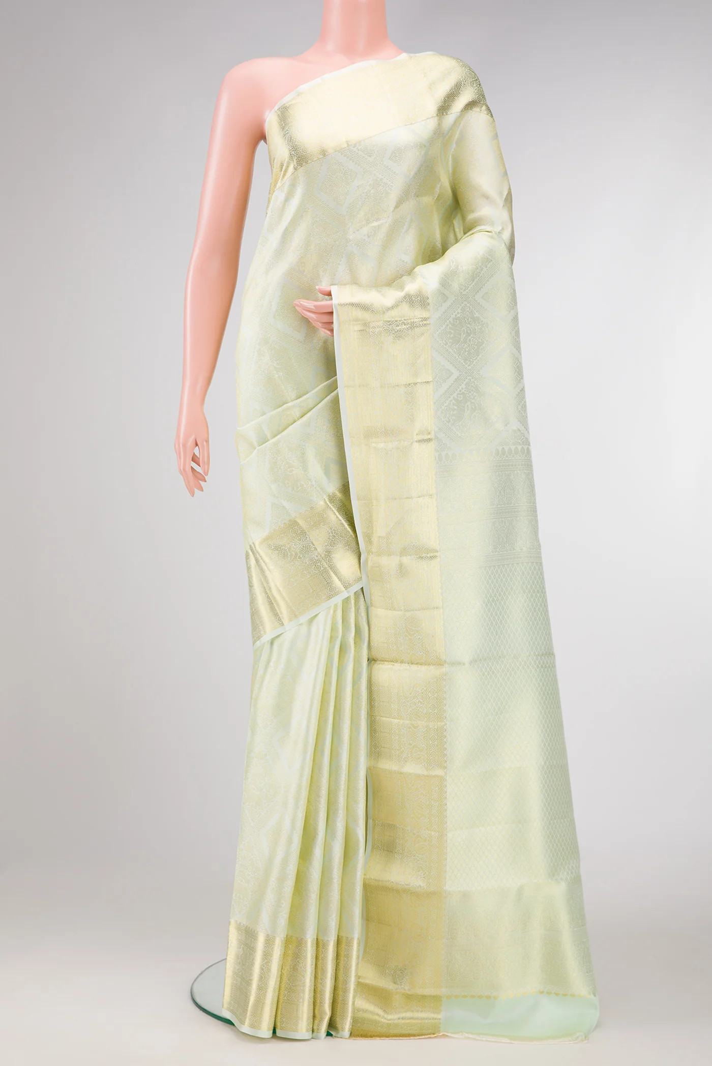 Pista Green Kanchipuram Silk Saree