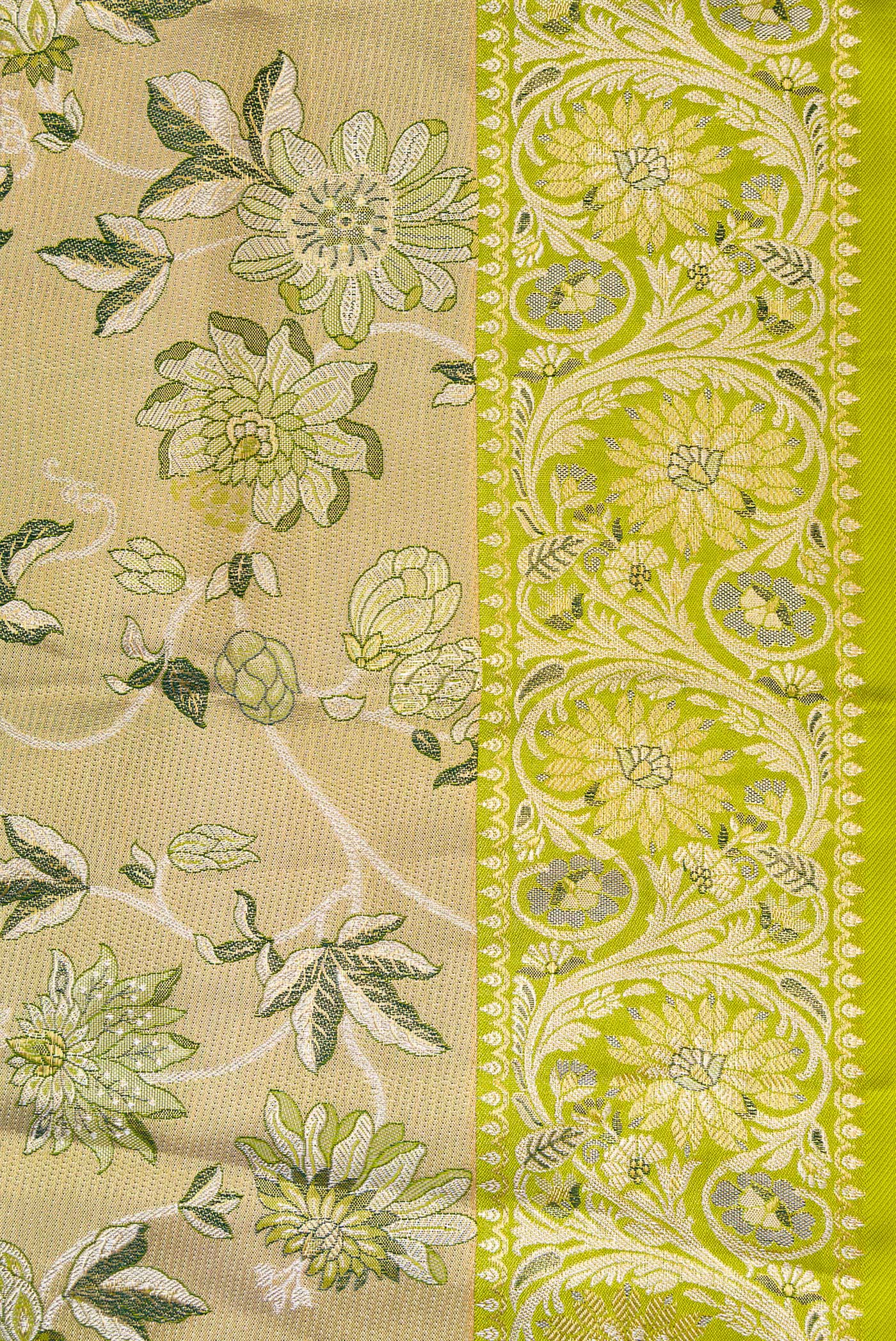 Pista Green Dual Tone Kanchipuram Tissue Silk Saree - Image 3