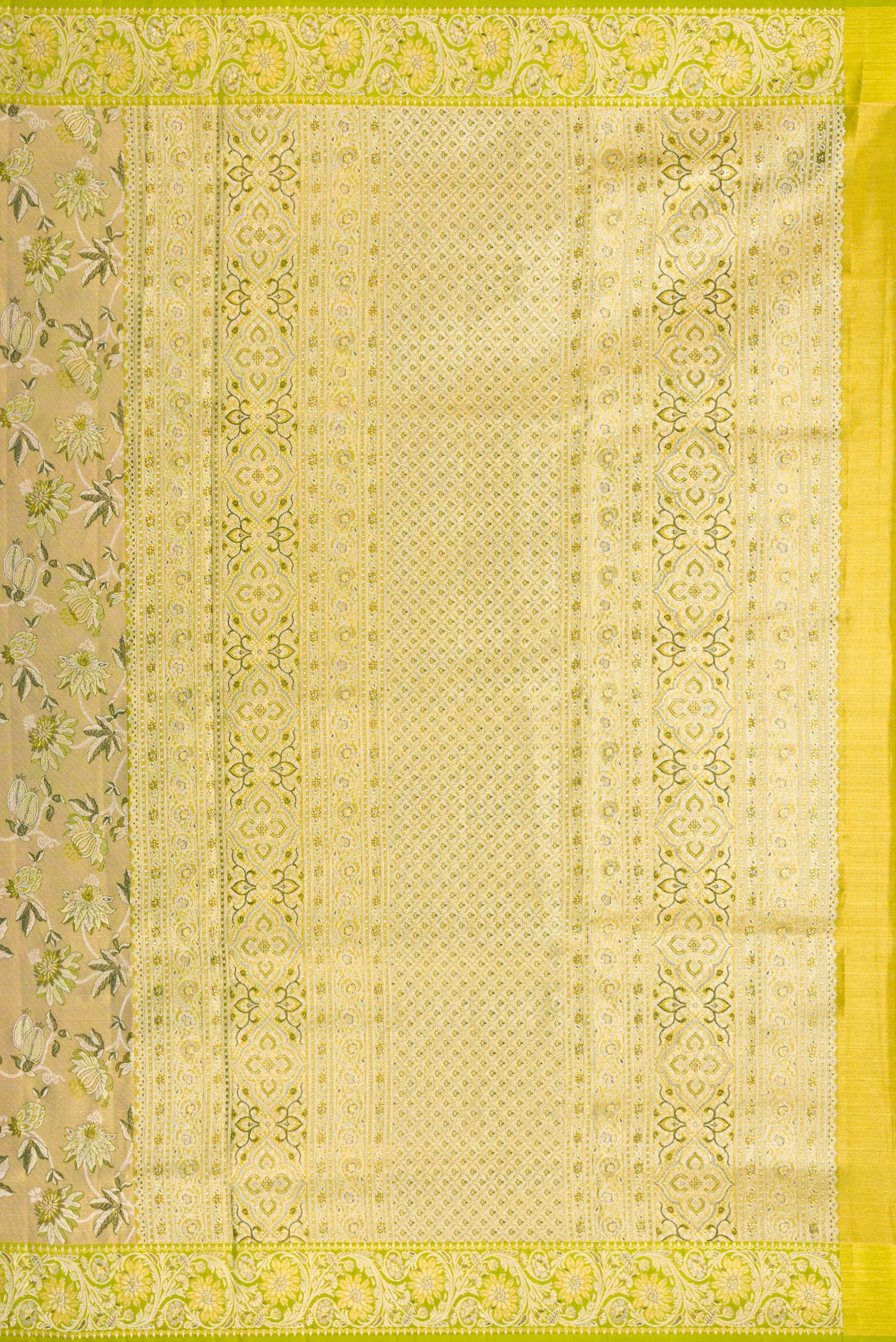 Pista Green Dual Tone Kanchipuram Tissue Silk Saree - Image 7