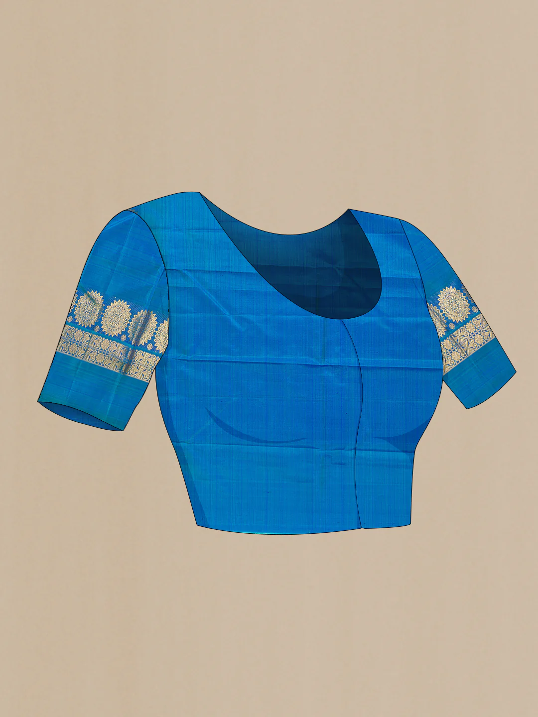 Light Blue Kanjivaram Silk Saree - Image 5