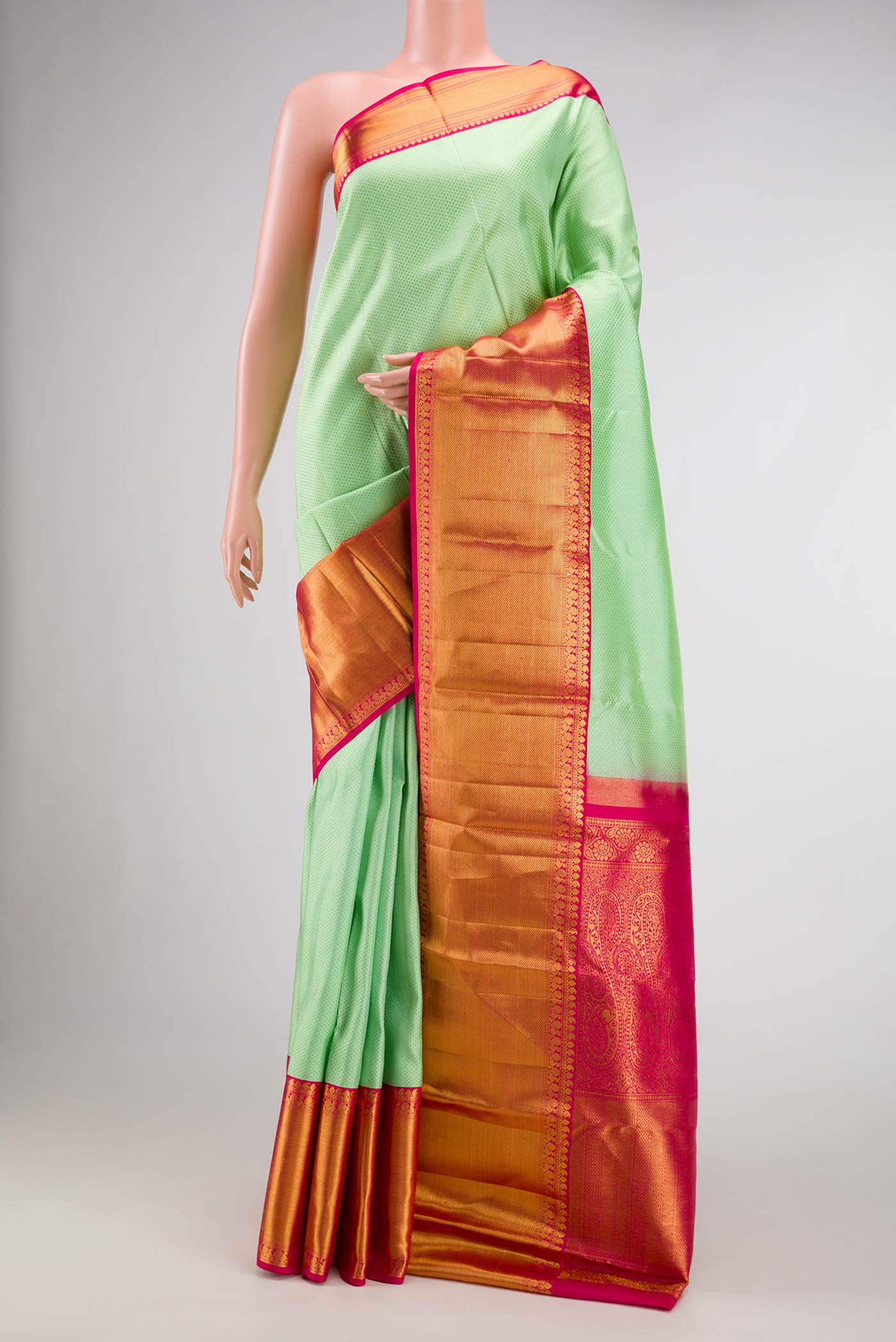 Mint Green Kanjivaram Silk Saree