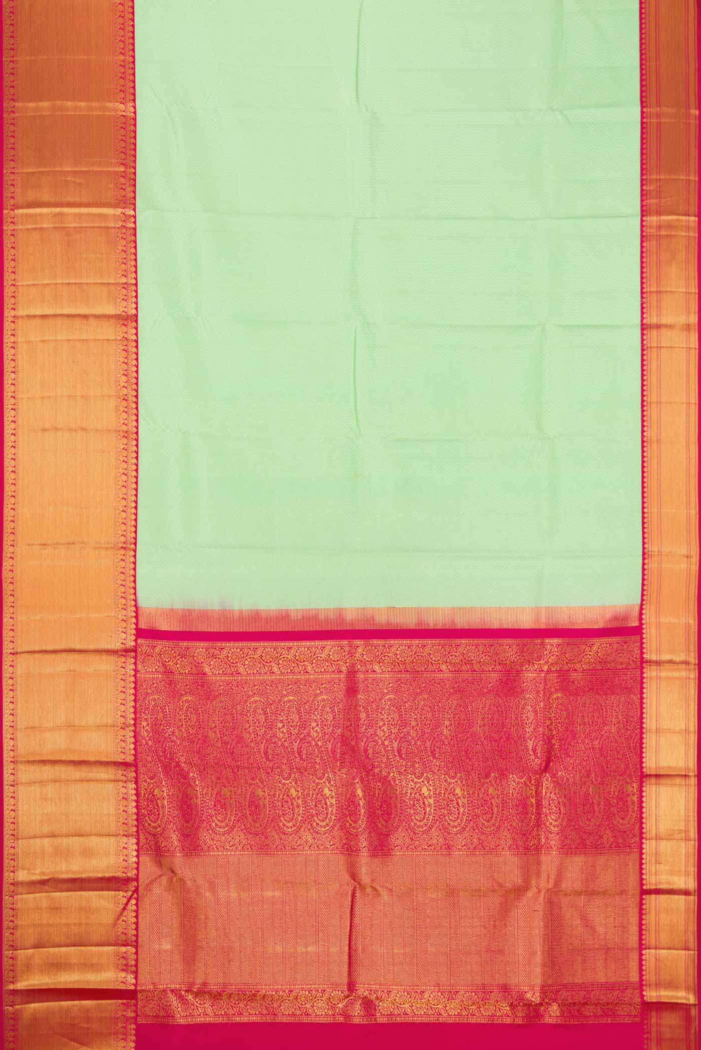 Mint Green Kanjivaram Silk Saree - Image 6