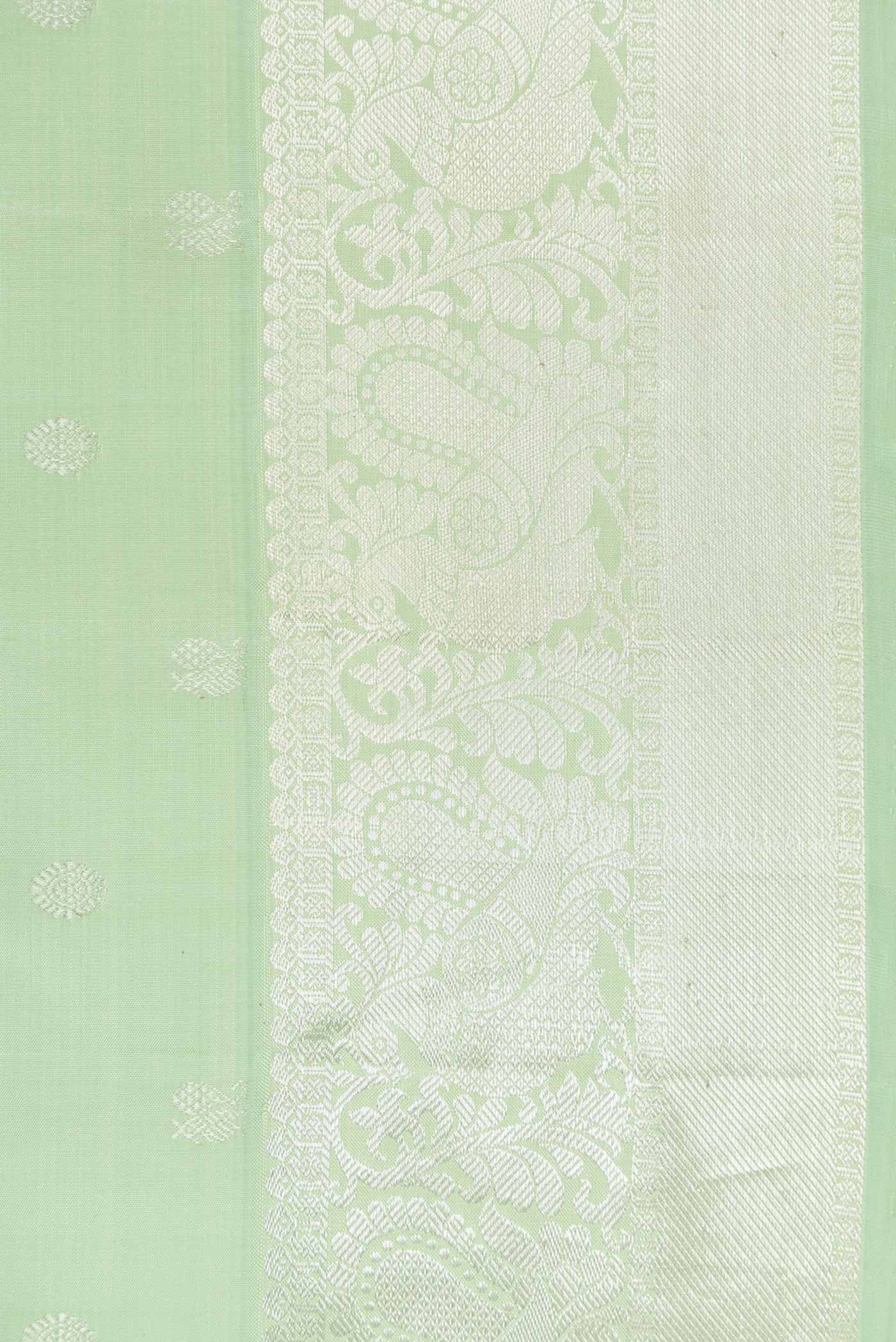 Mint Green Kanjivaram Silk Saree - Image 3