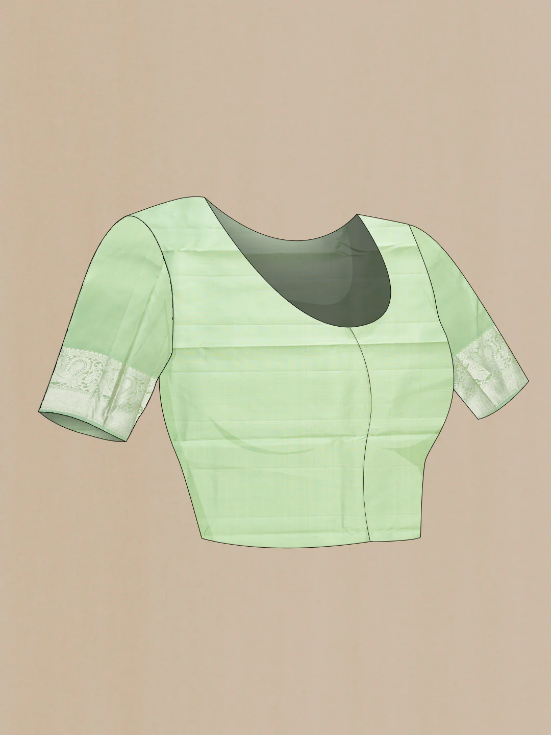 Mint Green Kanjivaram Silk Saree - Image 5