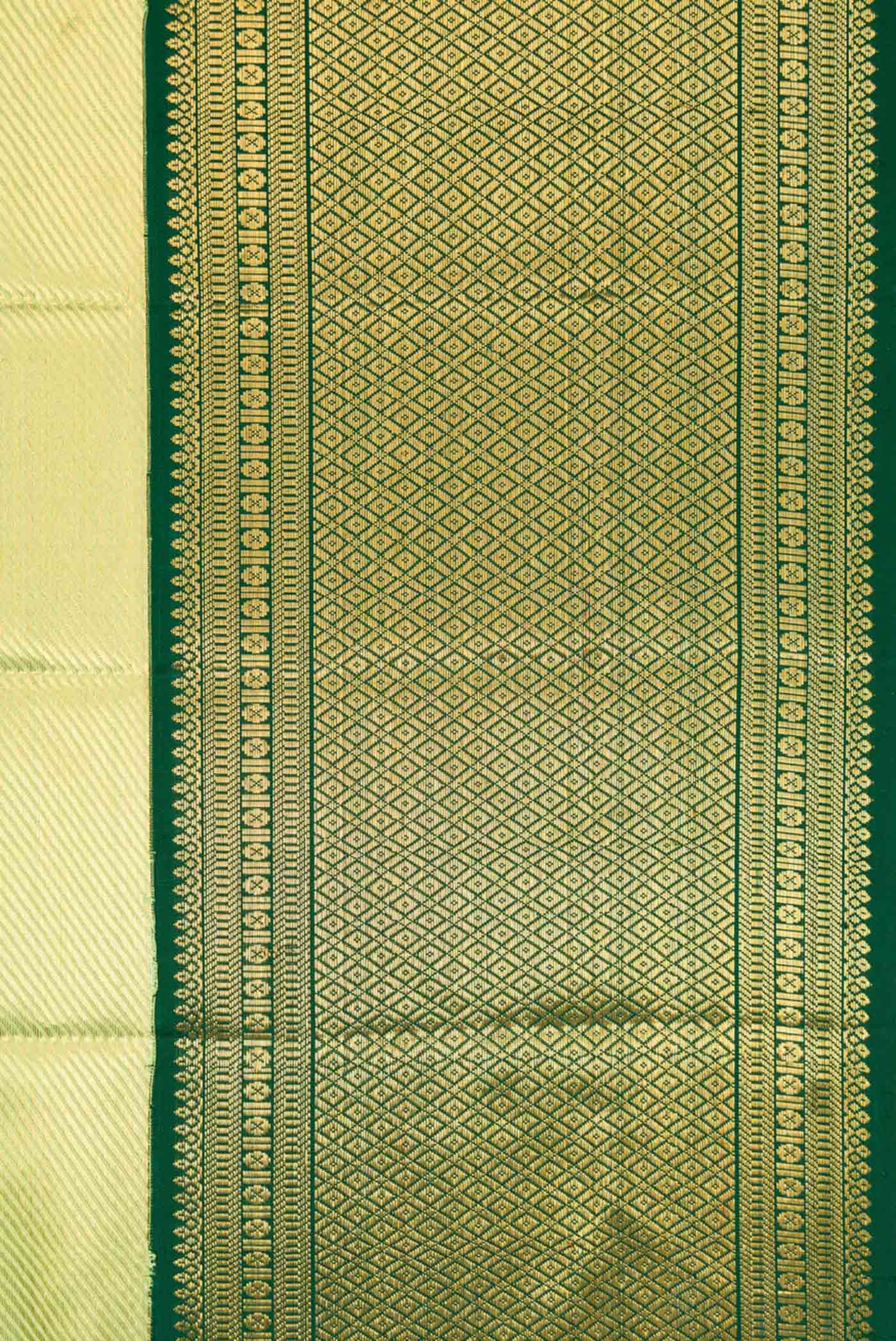 Pista Green with Gold Color Kanjivaram Tissue Silk Saree - Image 3