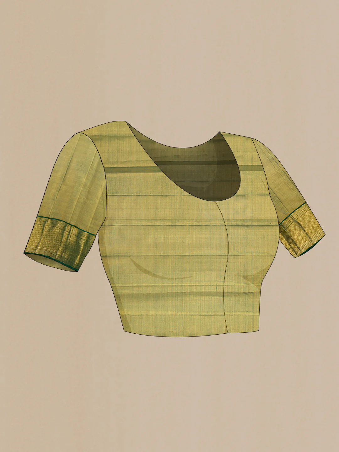 Pista Green with Gold Color Kanjivaram Tissue Silk Saree - Image 5