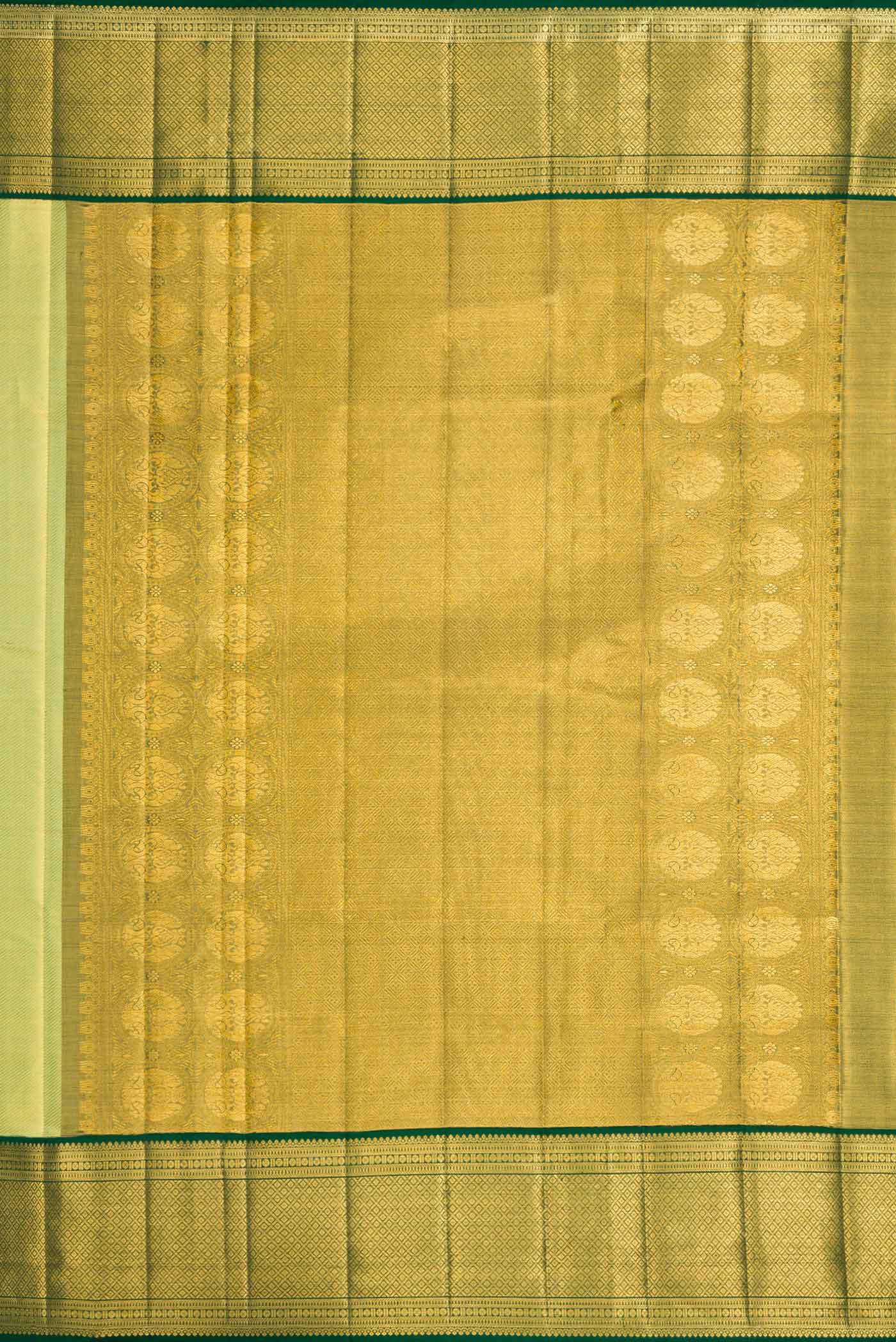 Pista Green with Gold Color Kanjivaram Tissue Silk Saree - Image 7