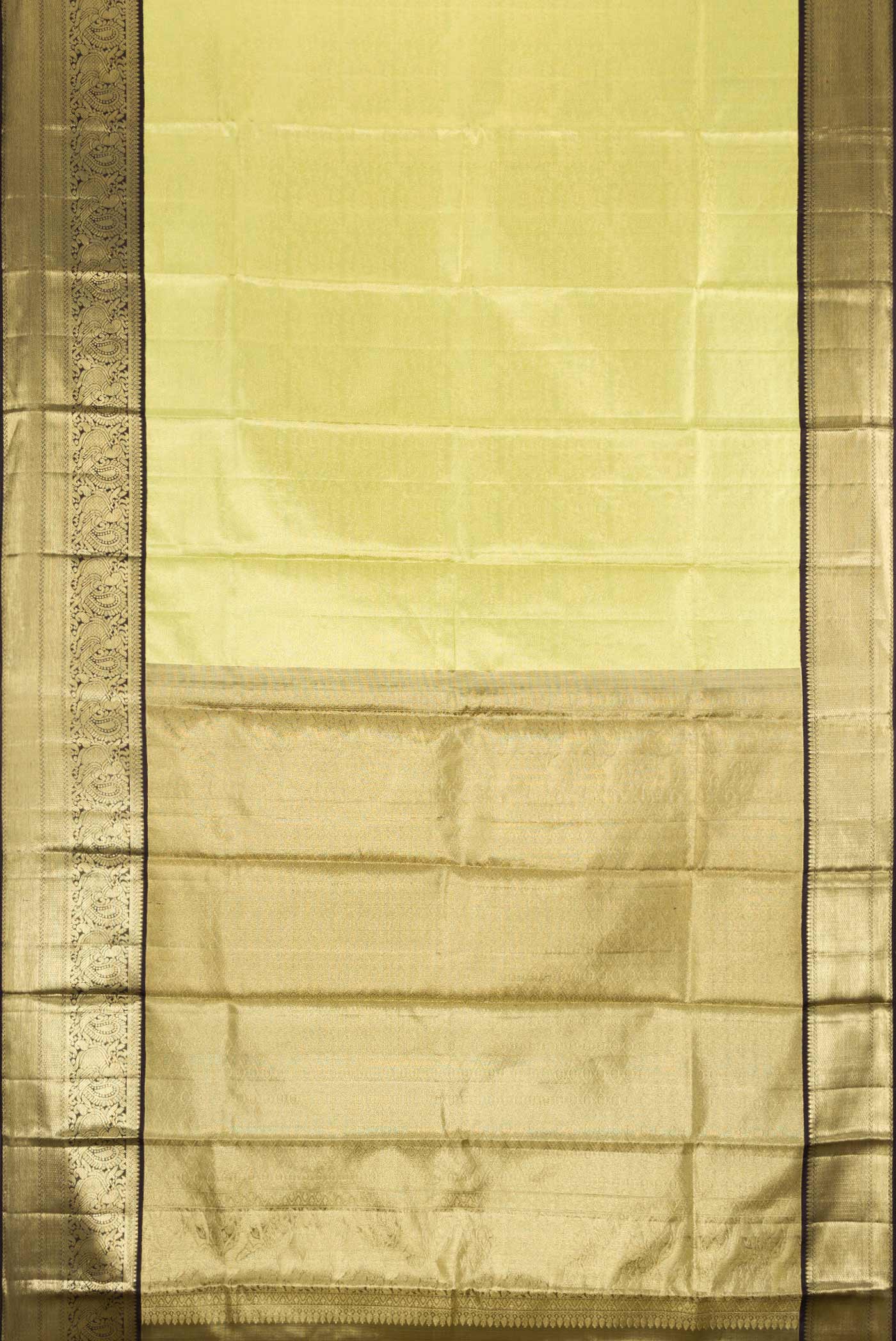 Lemon Yellow Kanjivaram Tissue Silk Saree - Image 6