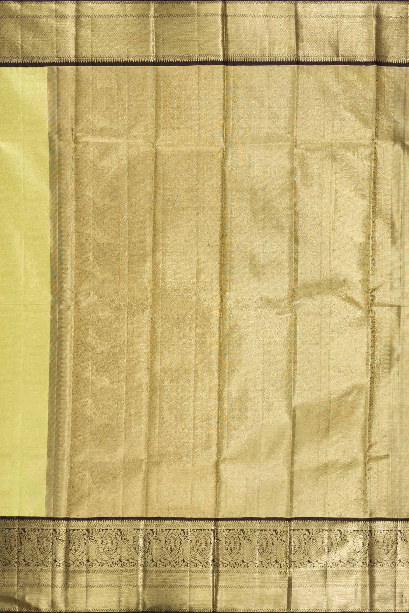 Lemon Yellow Kanjivaram Tissue Silk Saree - Image 7