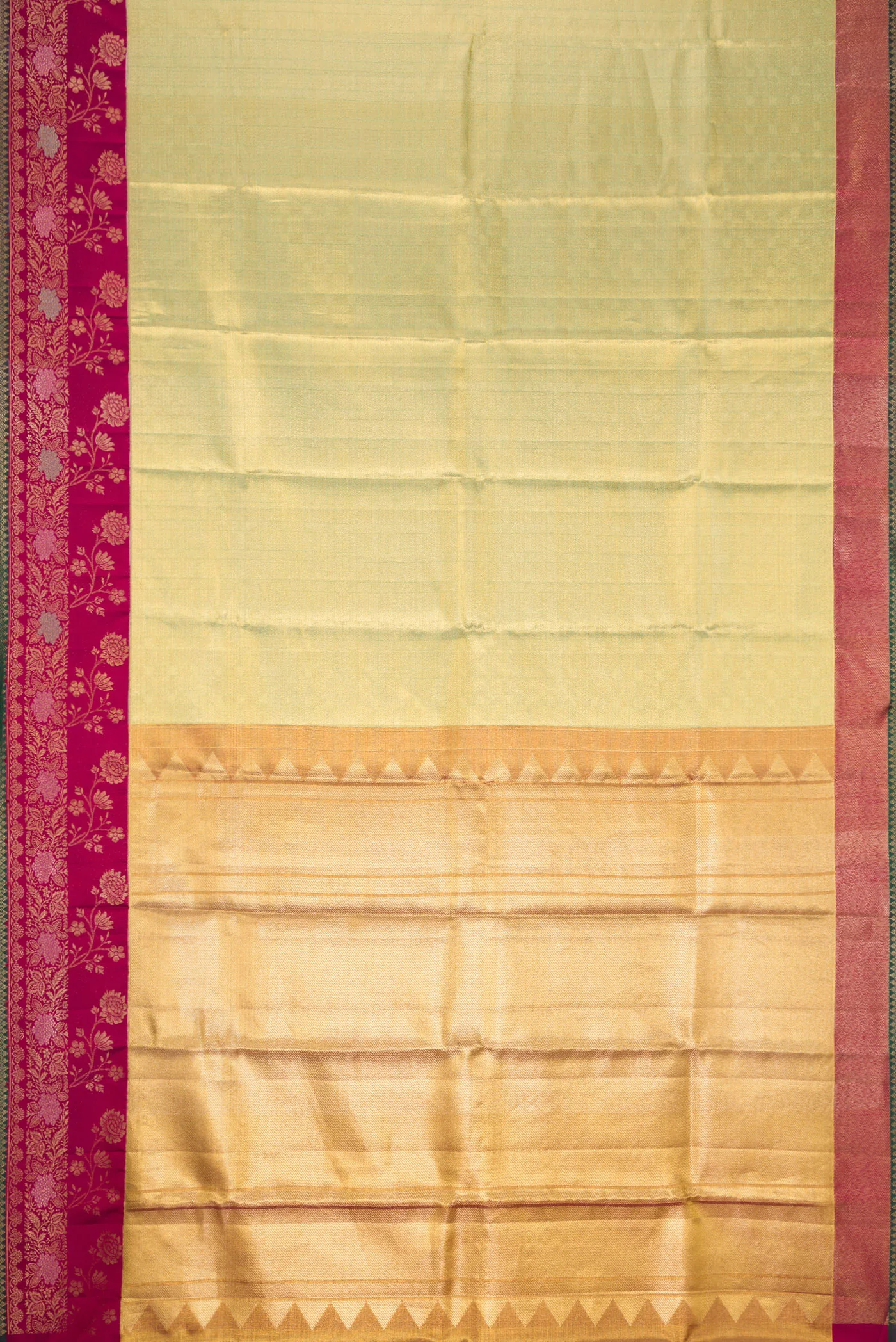 Pista Green Dual Tone Kanjivaram Tissue Silk Saree - Image 6