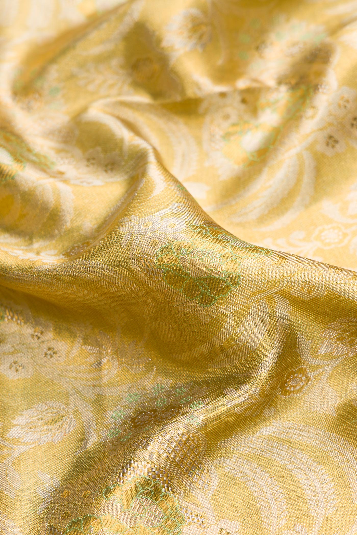 Gold Dual Tone Kanjivaram Tissue Silk Saree - Image 2