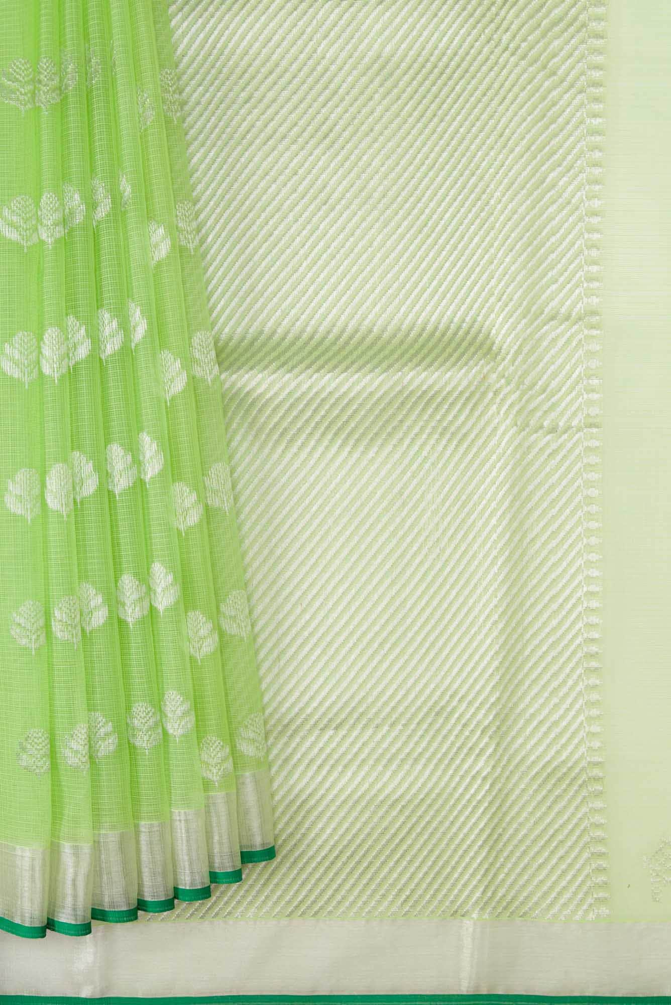 Pista Green Dual Tone Kota Silk Saree - Image 2