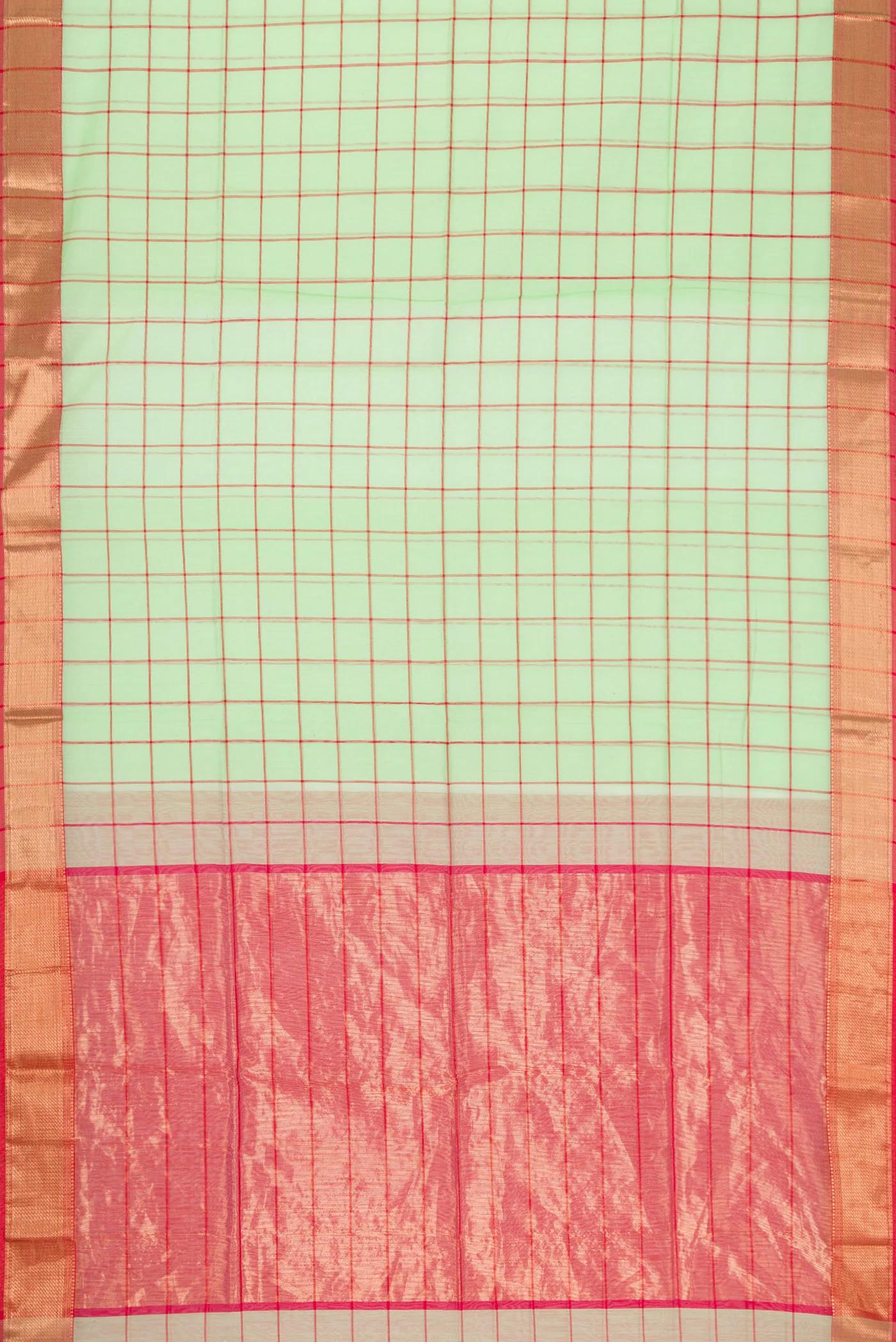 Pista Green Maheshwari Silk Cotton Saree - Image 3