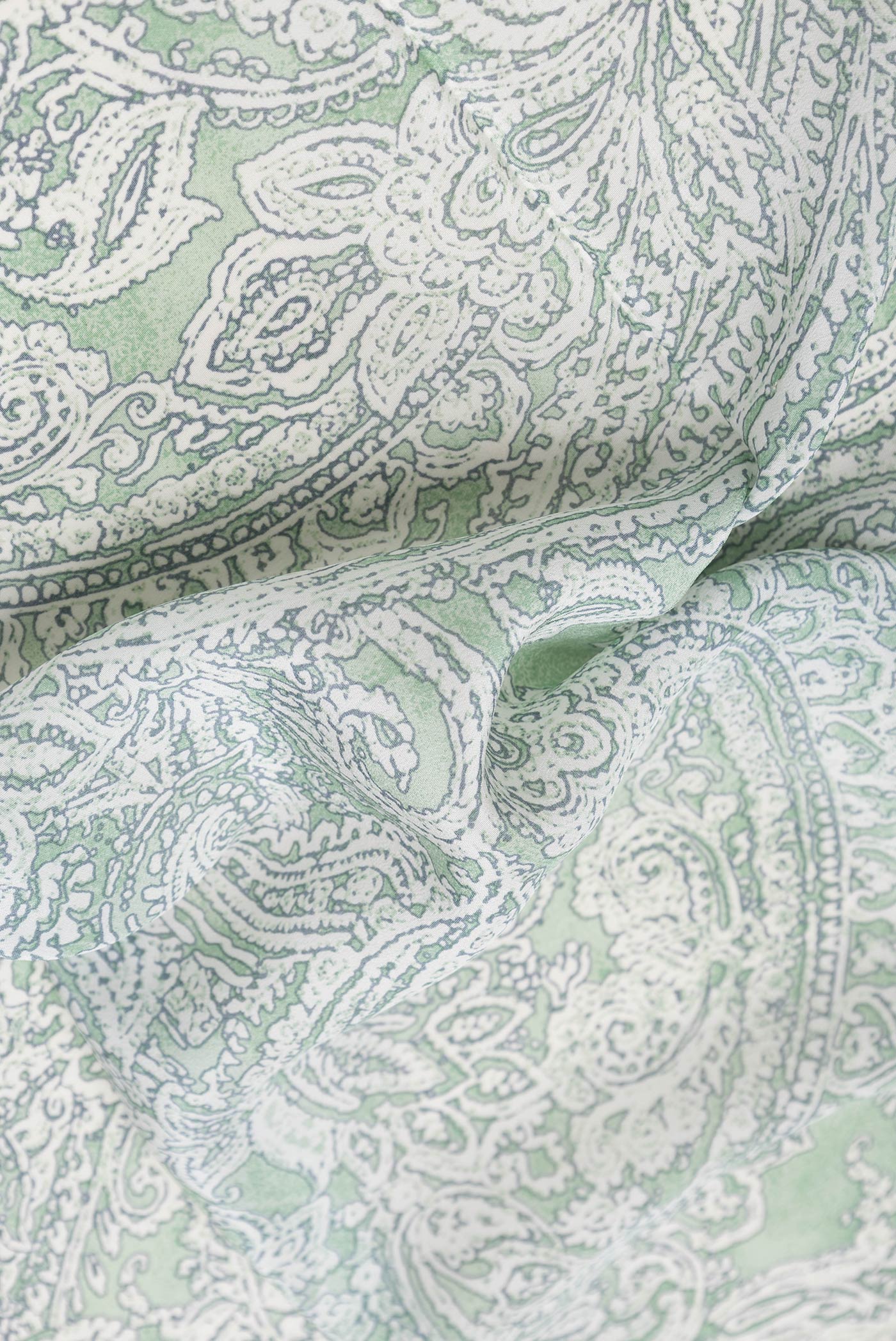 Light Green Dual Tone Mysore Crepe Saree - Image 2
