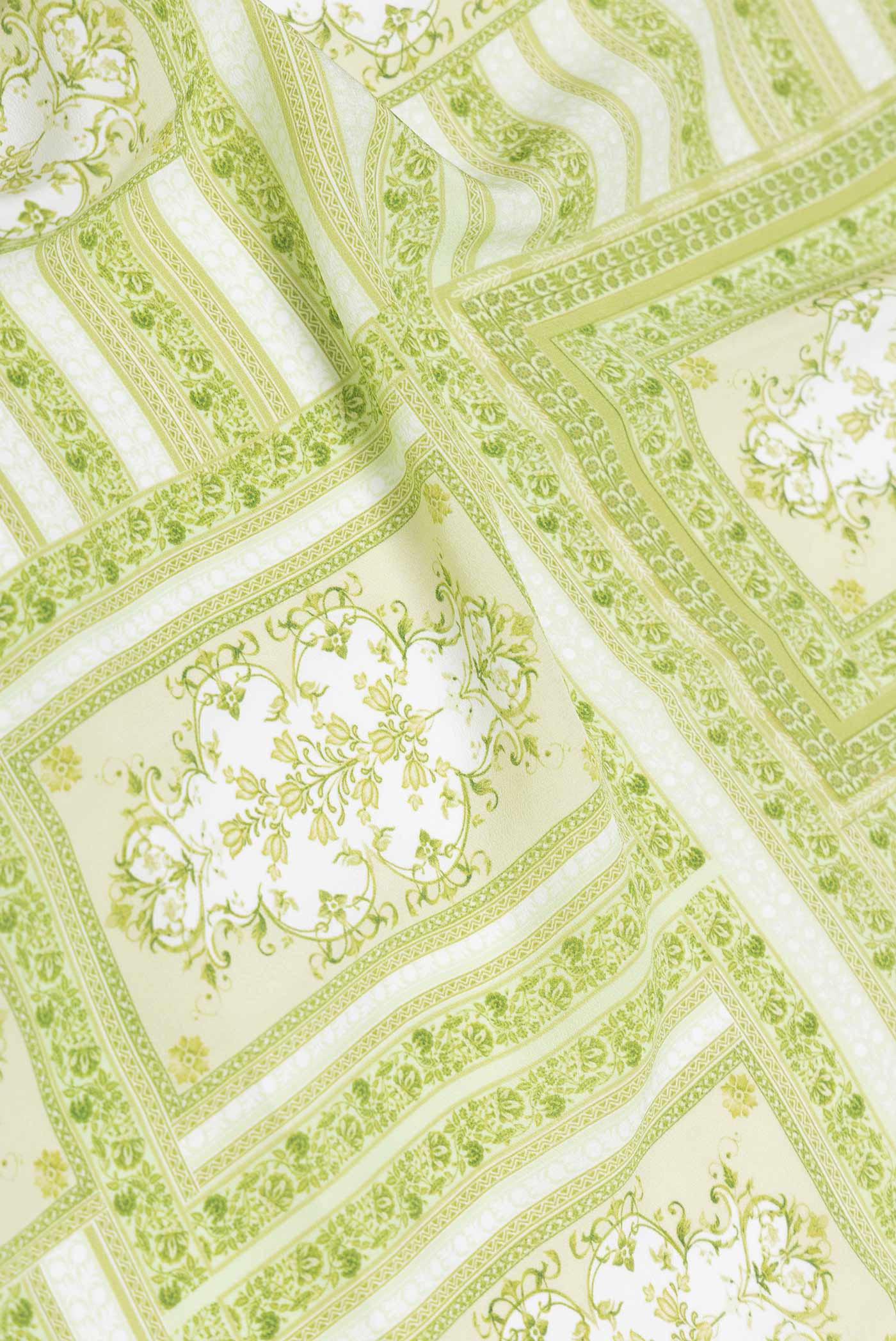 Pista Green Dual Tone Mysore Crepe Saree - Image 2
