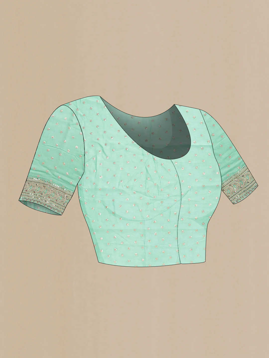 Turquoise Georgette Saree - Image 4