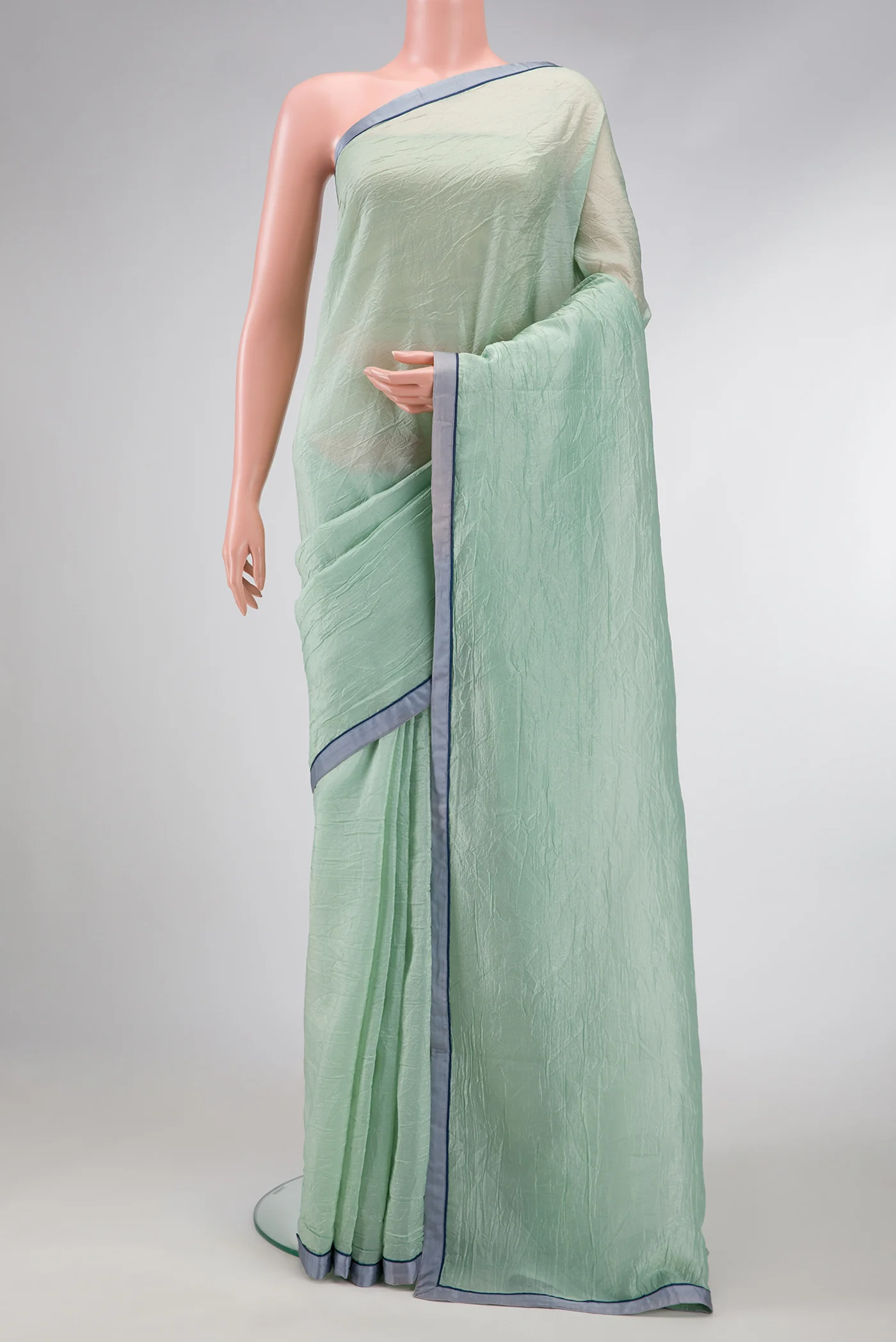 Mint Green Dual Tone Organza Silk Saree