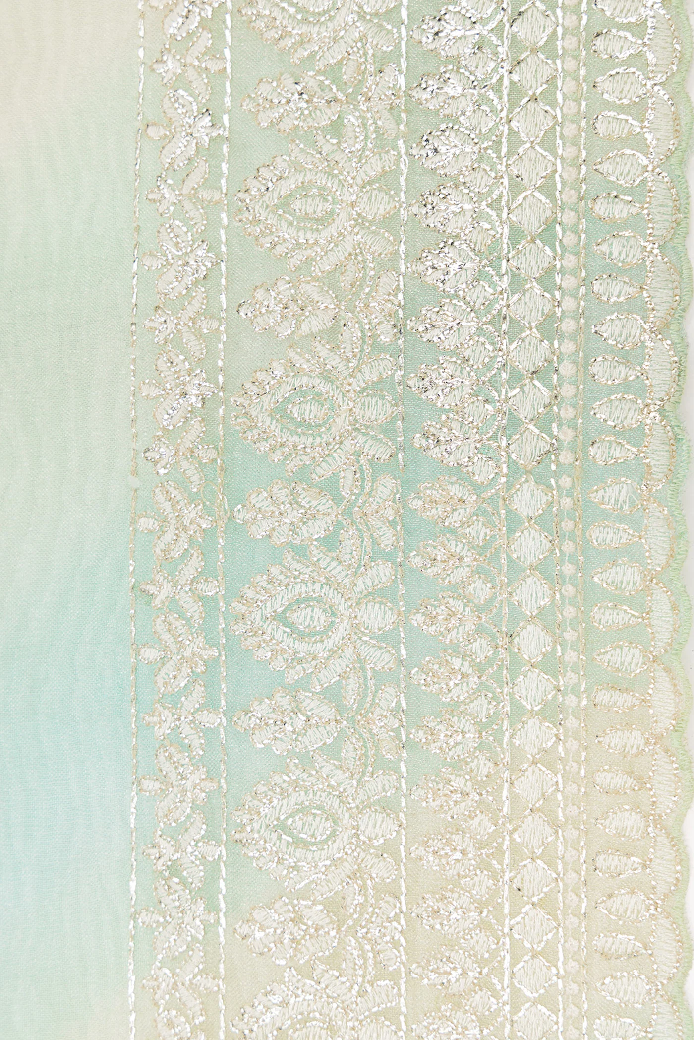 Light  Blue and Gold Color Organza Silk Saree - Image 3