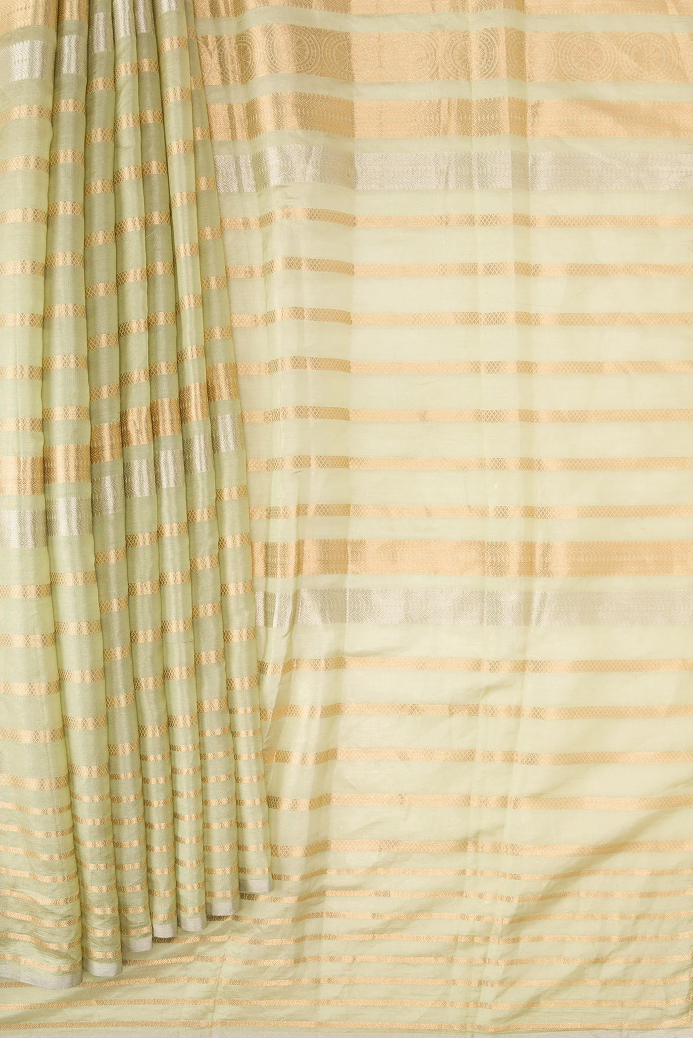 Pista Green Organza Silk Saree - Image 3
