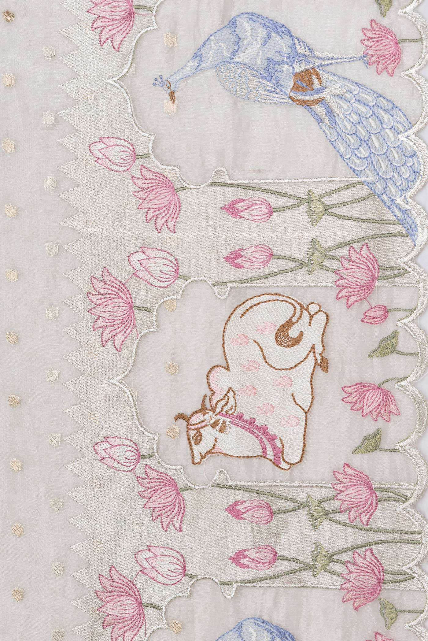 Silver Organza Silk Saree - Image 3