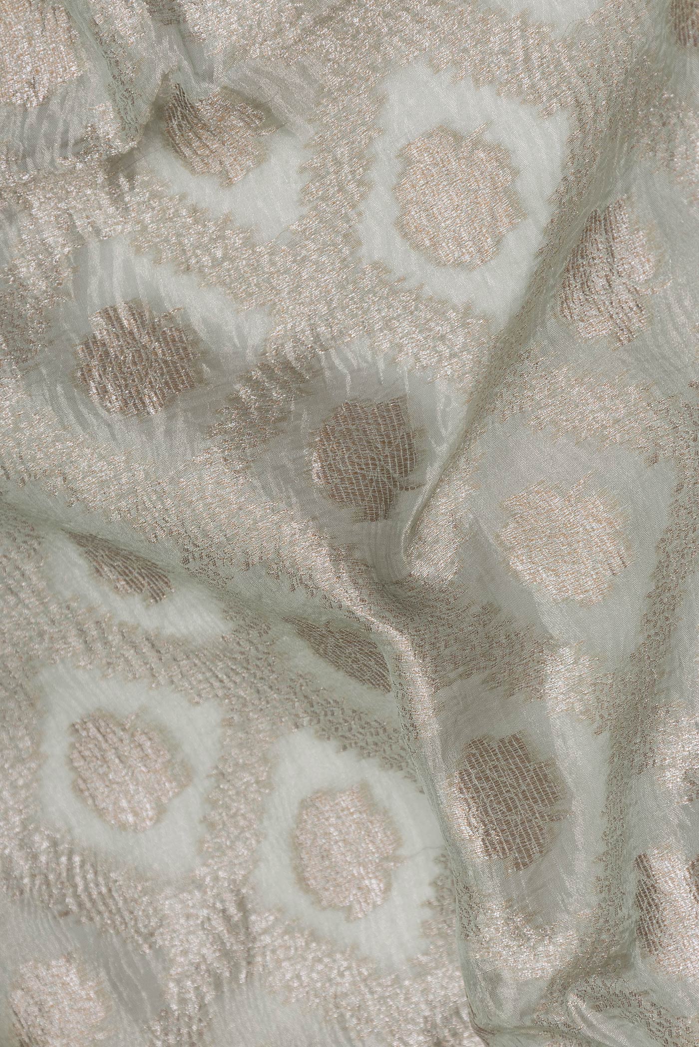 Silver Dual Tone Organza Silk Saree - Image 2