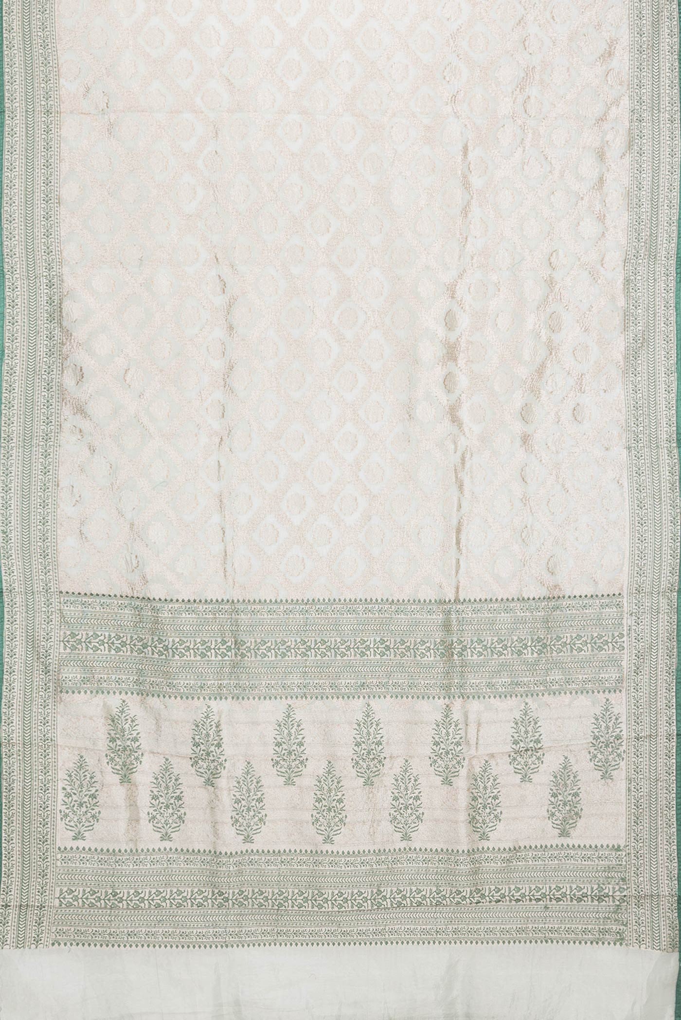 Silver Dual Tone Organza Silk Saree - Image 6