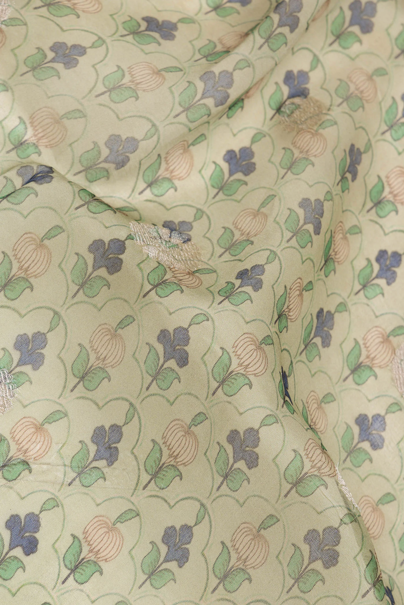 Sage Green Organza Silk Saree - Image 2