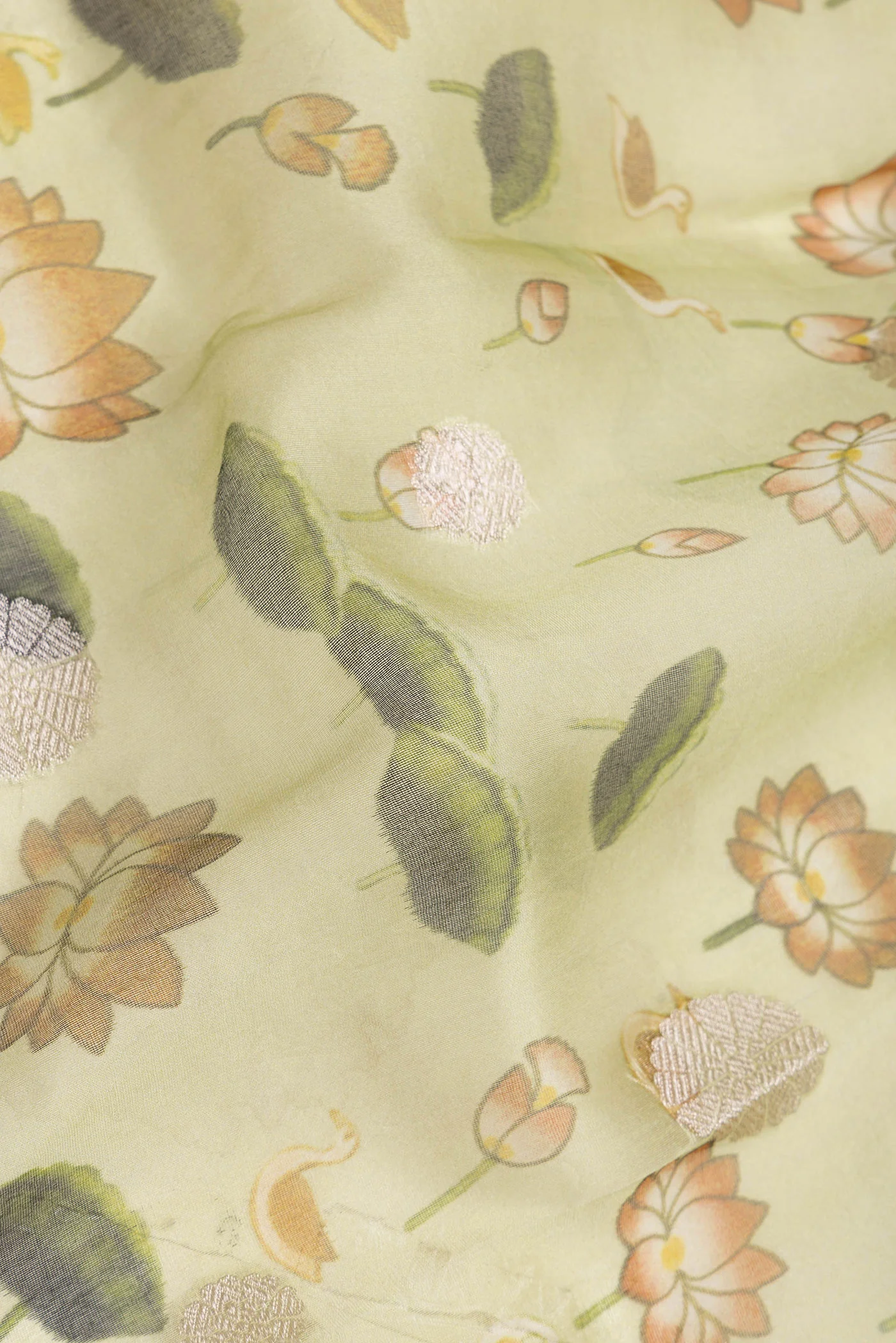 Pista Green Organza Silk Saree - Image 2
