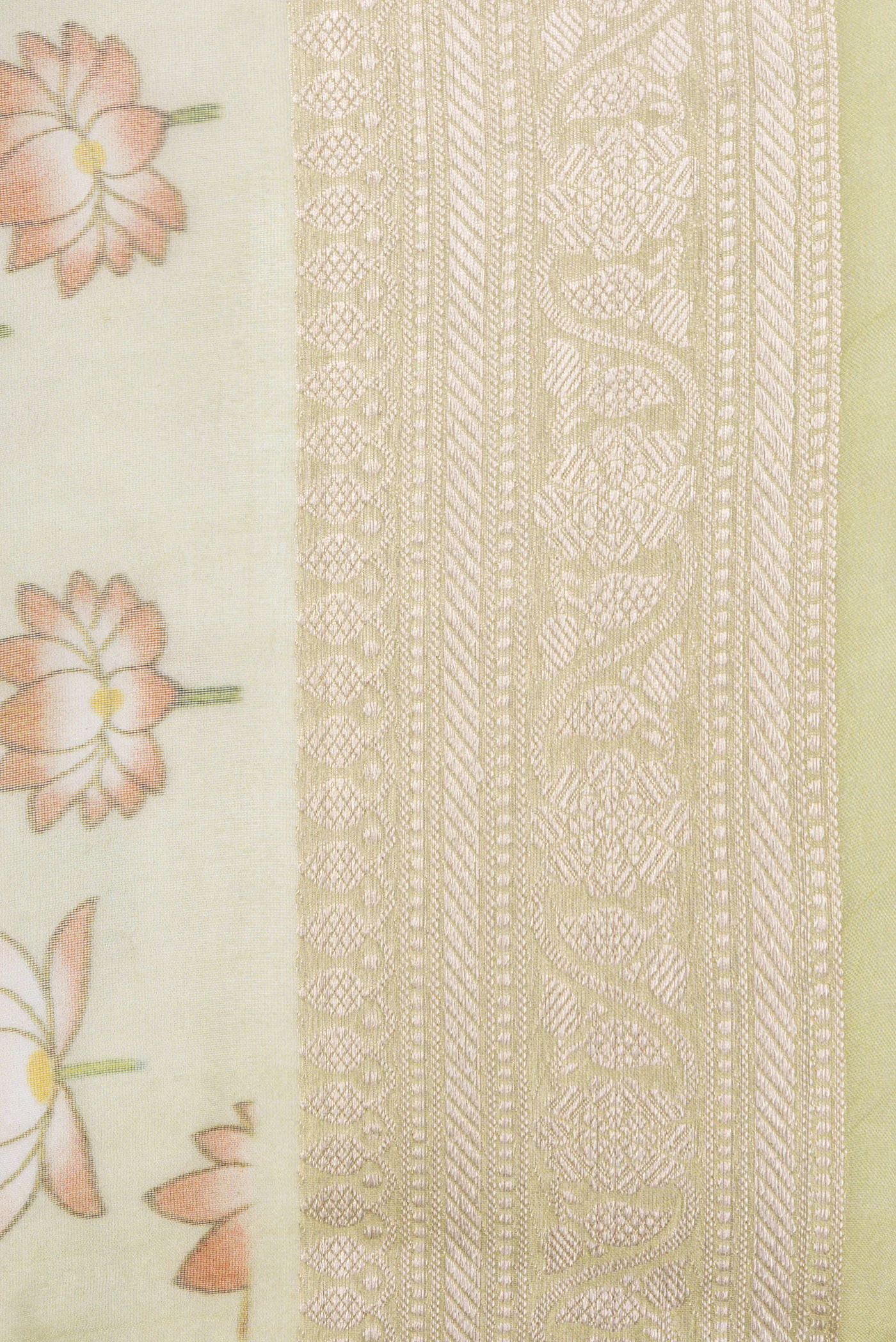Pista Green Organza Silk Saree - Image 3