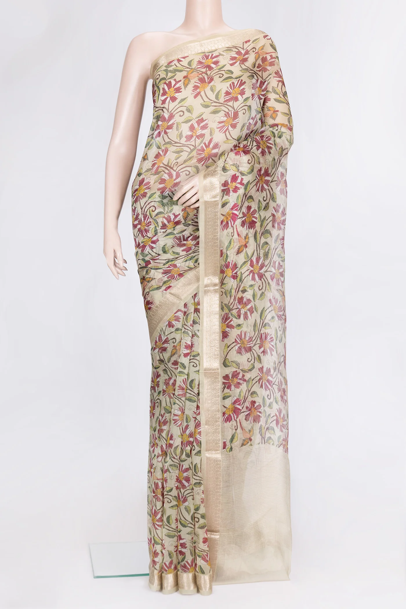 Pista Green Organza Silk Saree