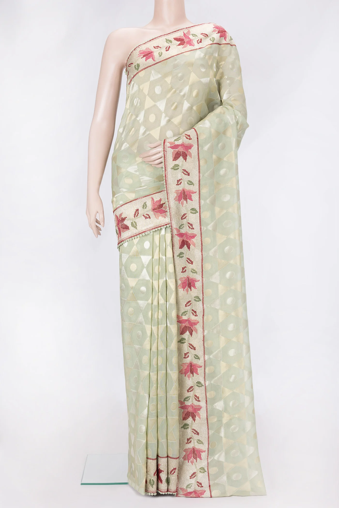 Pista Green Georgette Saree