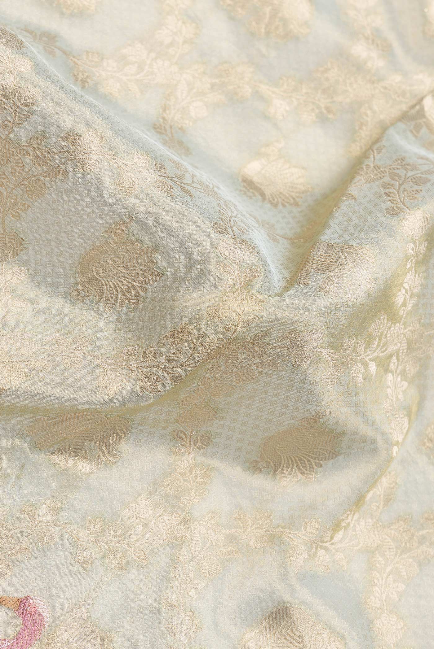Pista Green Organza Silk Saree - Image 2