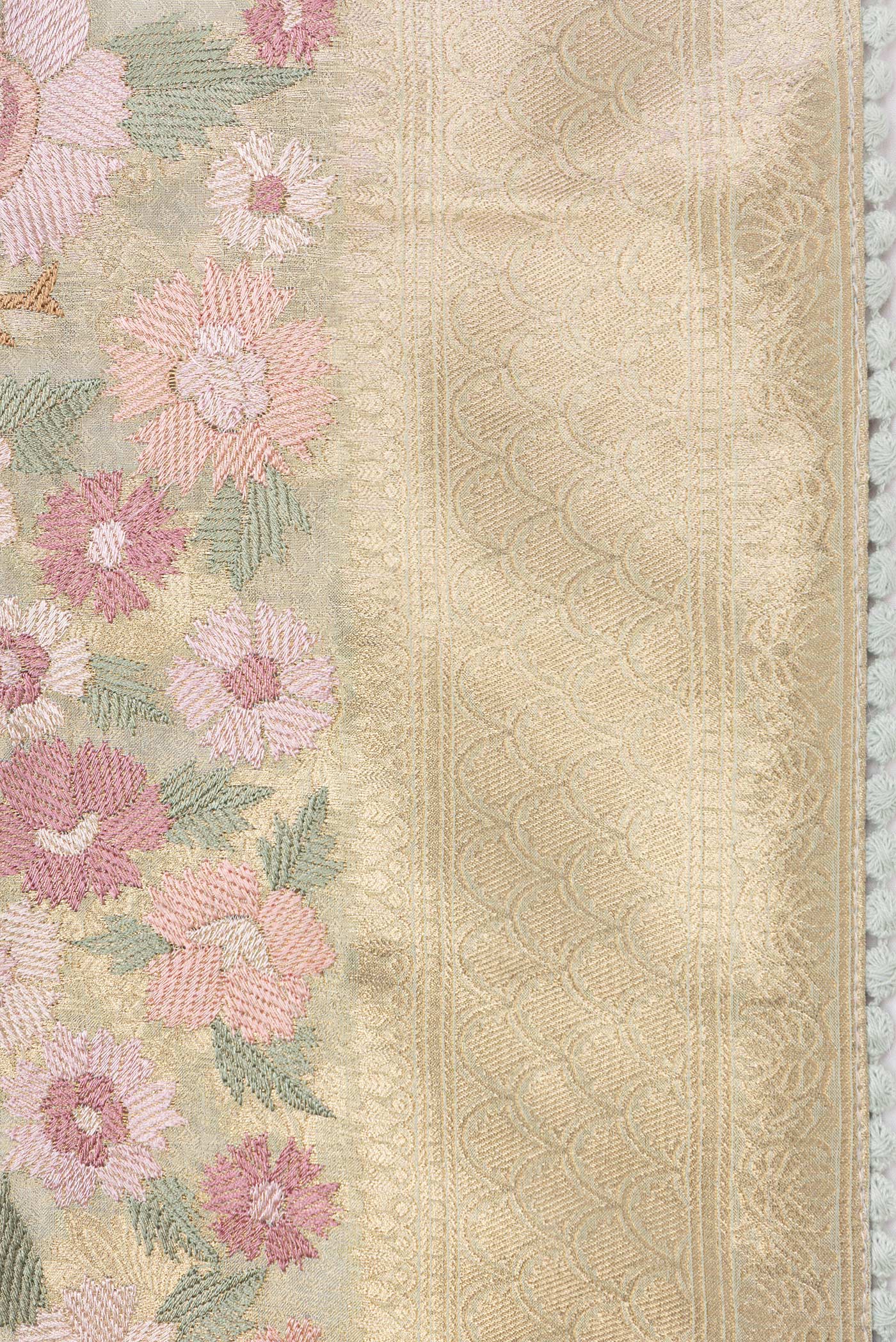 Pista Green Organza Silk Saree - Image 3