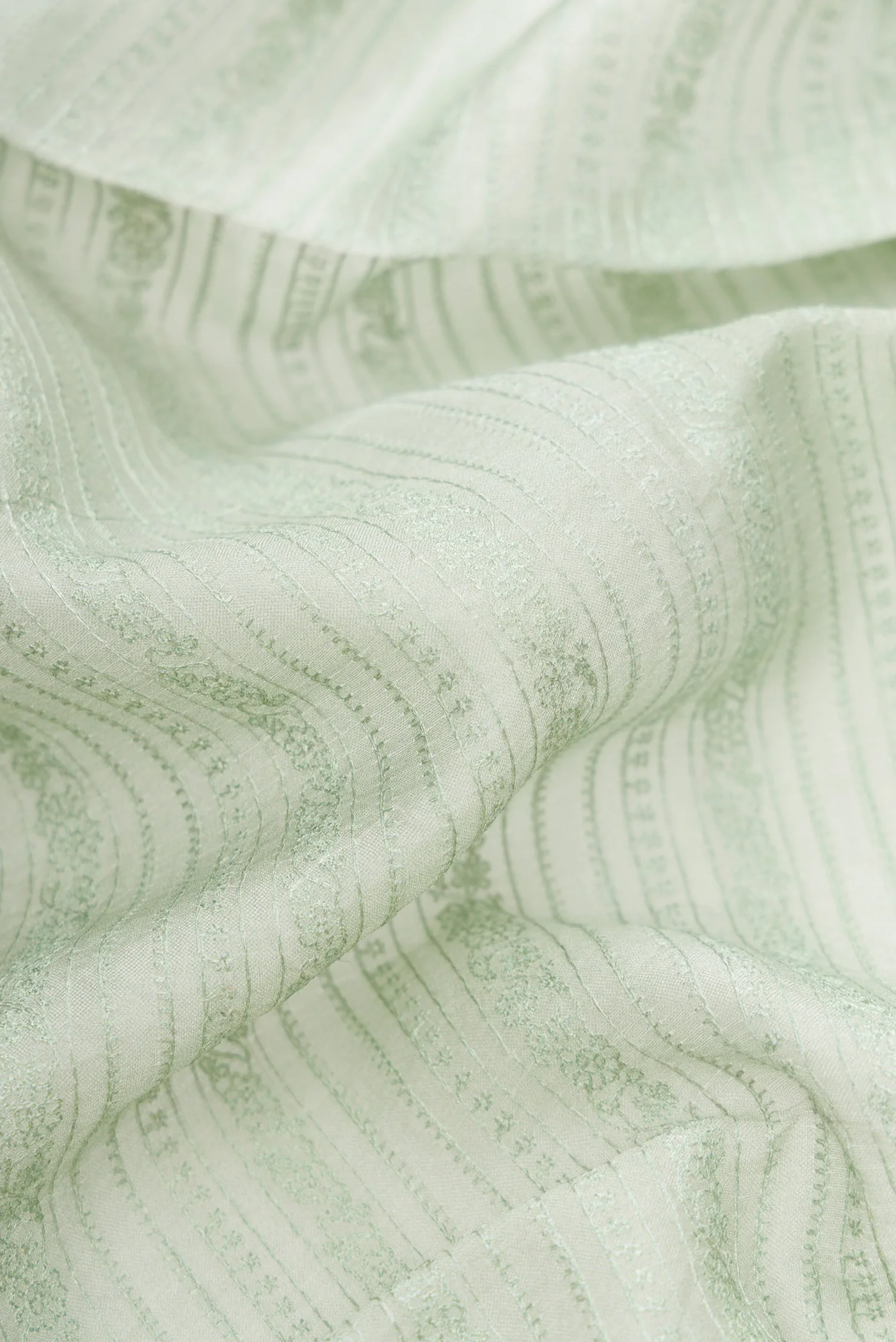 Sage Green Organza Silk Saree - Image 2