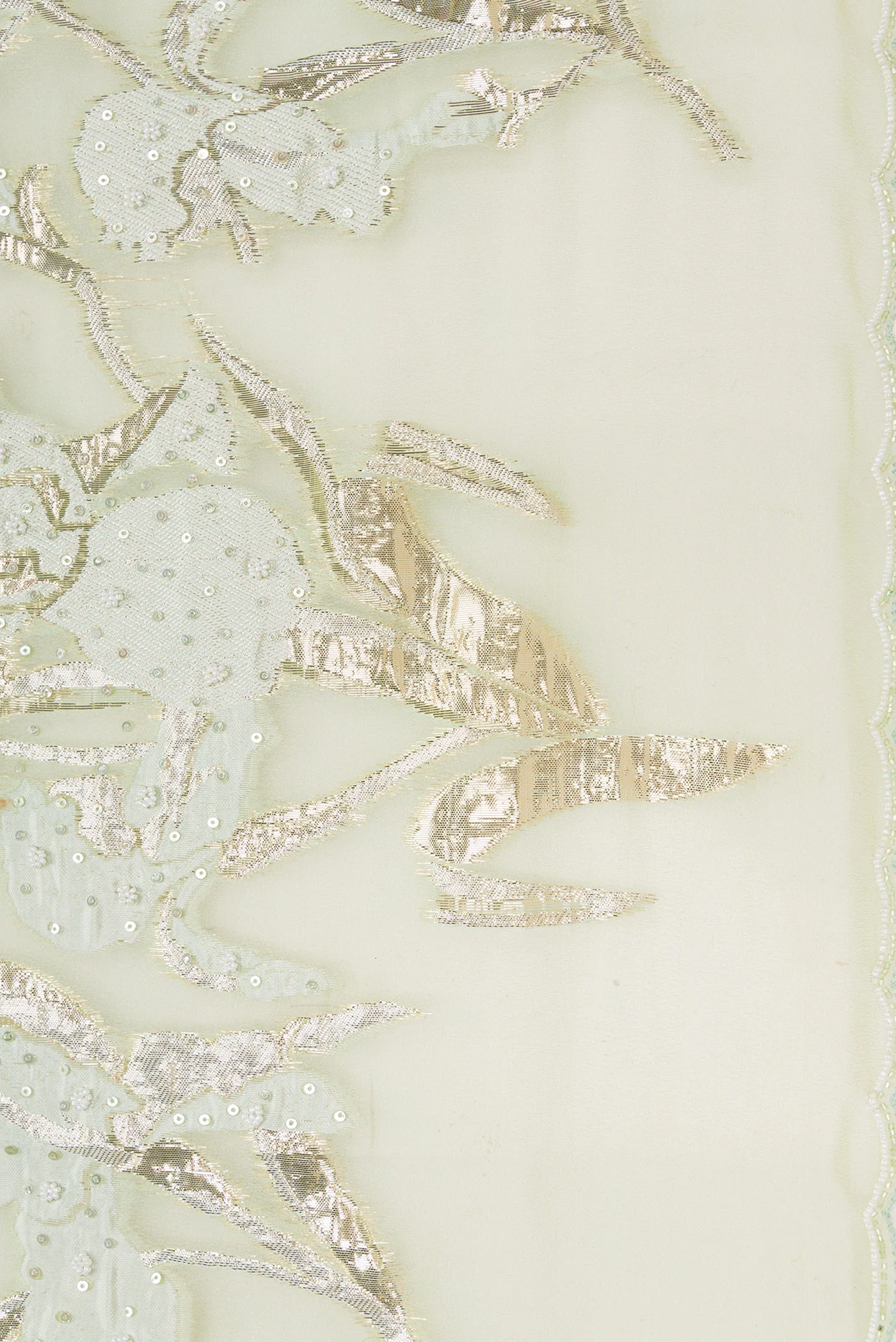 Light Green Organza Silk Saree - Image 4