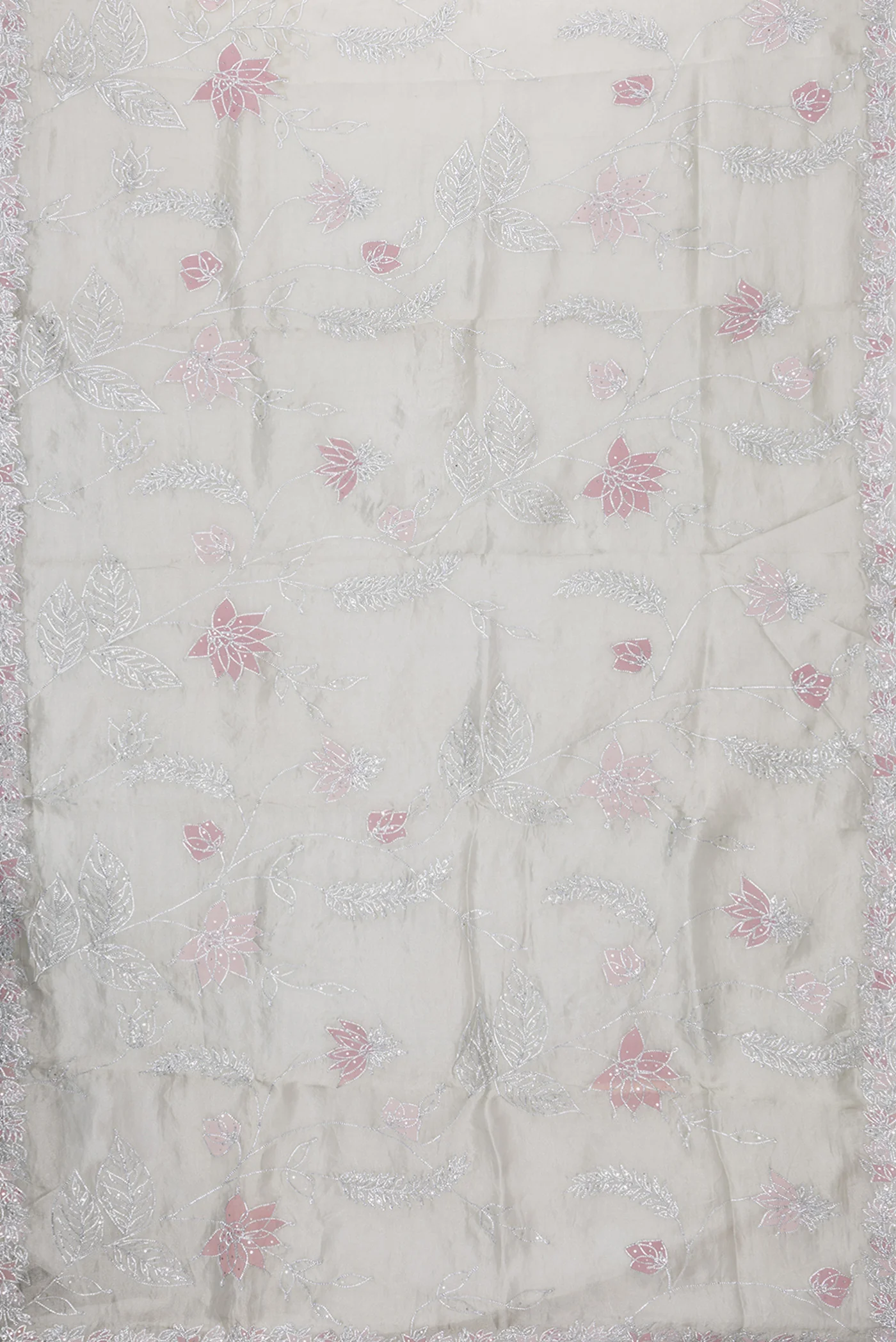 Grey Organza Silk Saree - Image 6