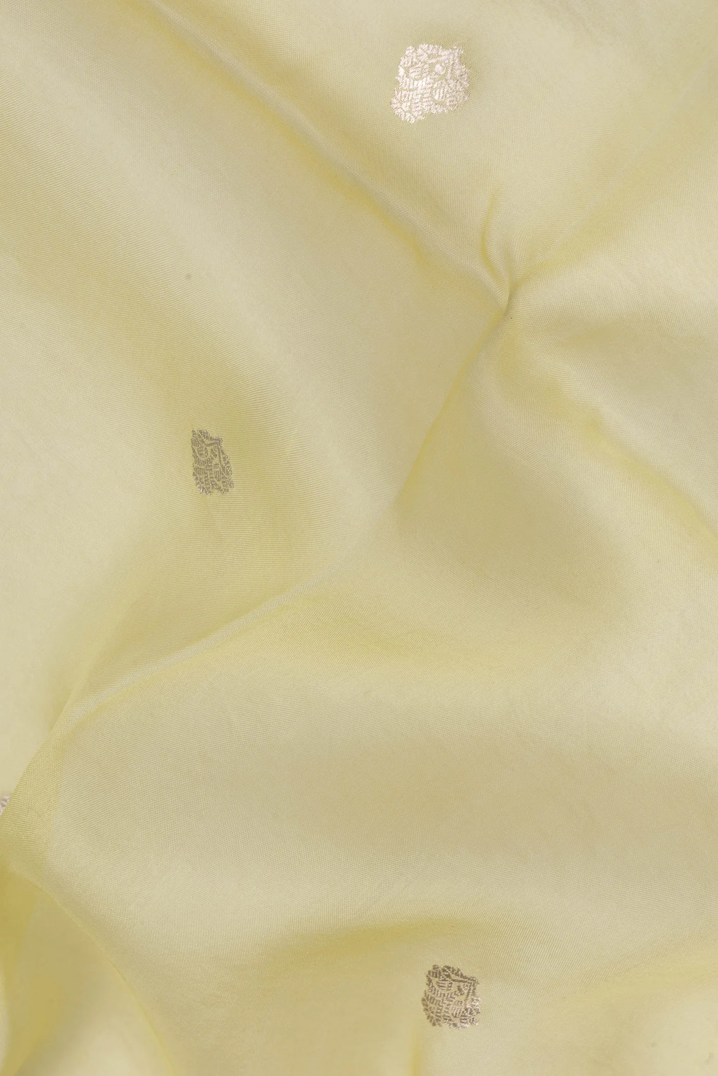 Lemon Yellow Organza Silk Saree - Image 2
